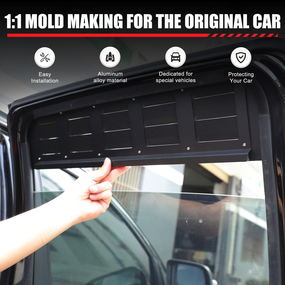 Aluminum Rear Door Window Louver Air Vent Panel Trim For Ford Ranger T7 15-22 US 6