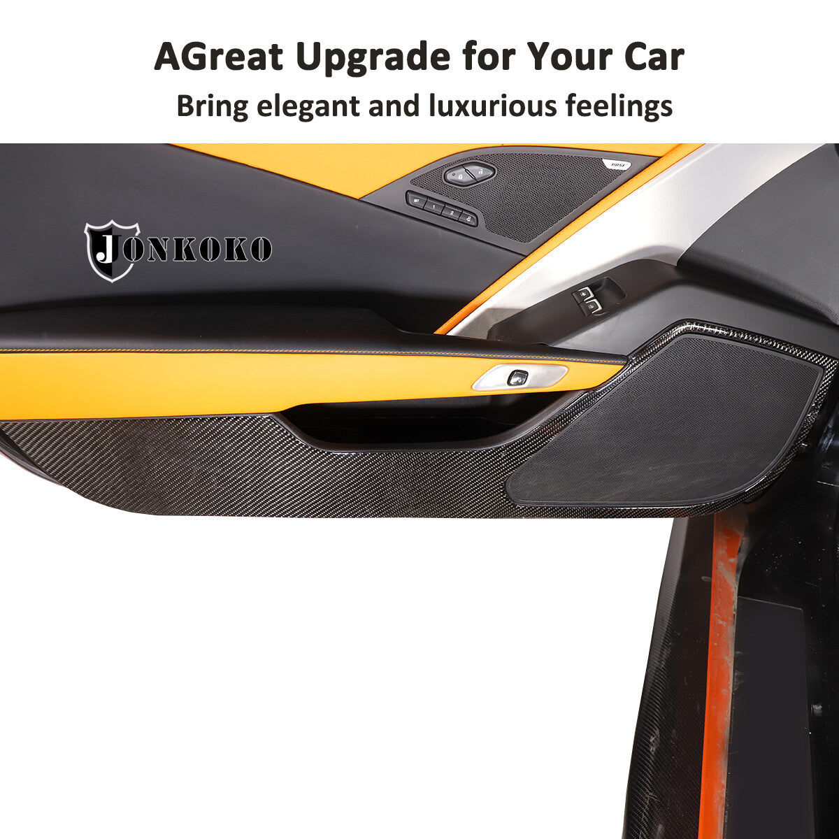 Carbon Fiber Interior Door anti-kick panel Trim Cover For Corvette C7 2014-19 US 16