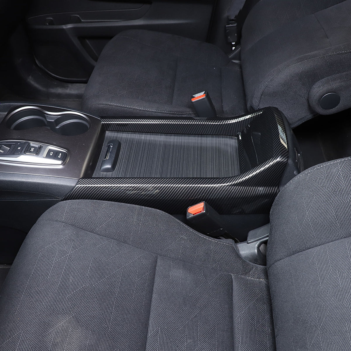 Carbon Fiber Center Console Armrest Box Side Panel Trim for Honda Pilot 16-22 10