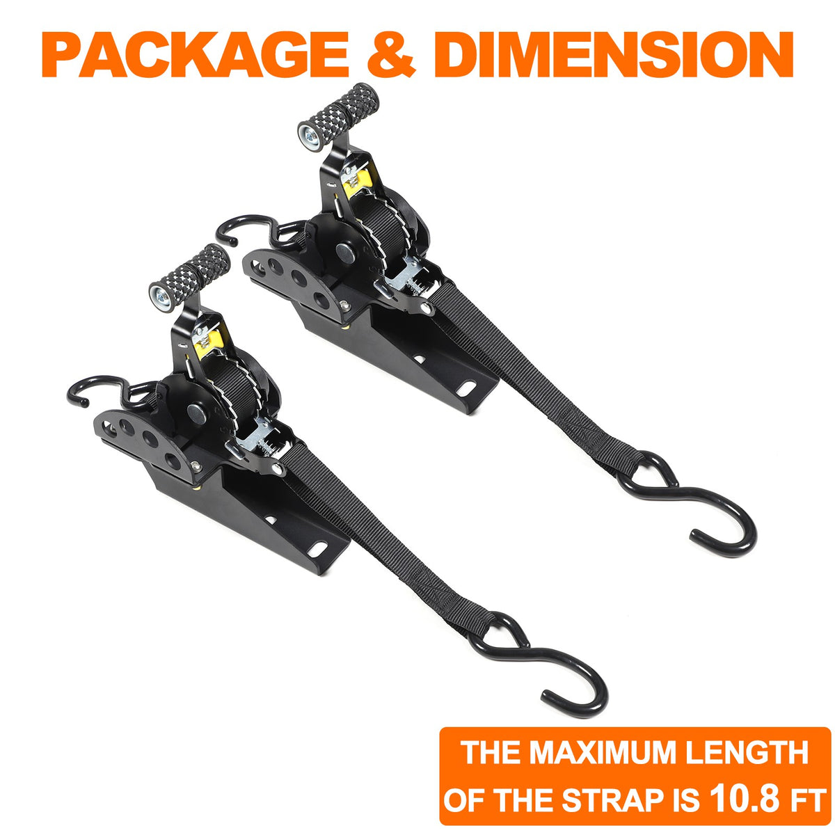 Carbon Steel Truck Bed Tie Down Ratchet Strap For Nissan Titan 2016-2023 15