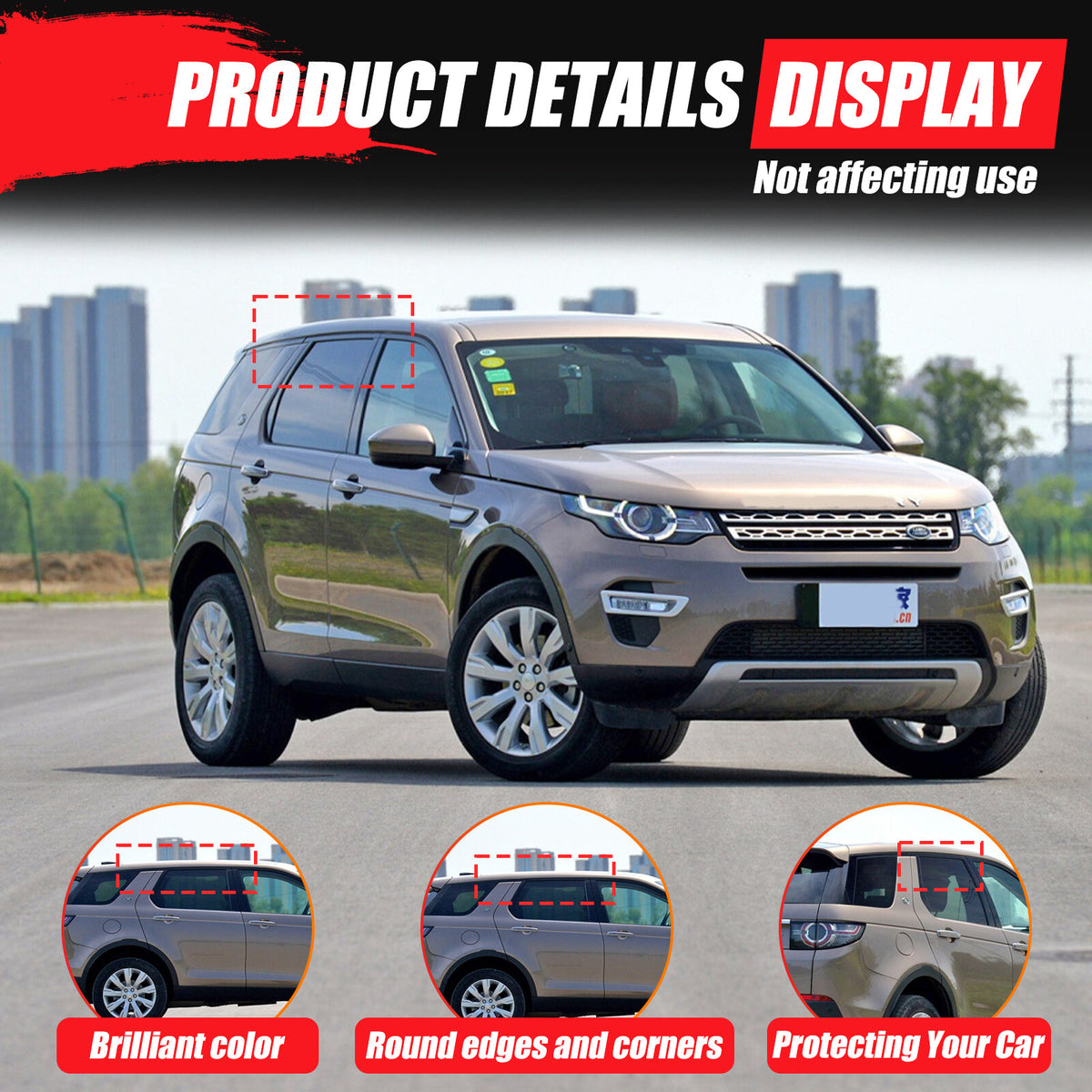 Rear Door Window Louver Air Vent Panel Trim Cover For LR Discovery Sport 2015-25 10