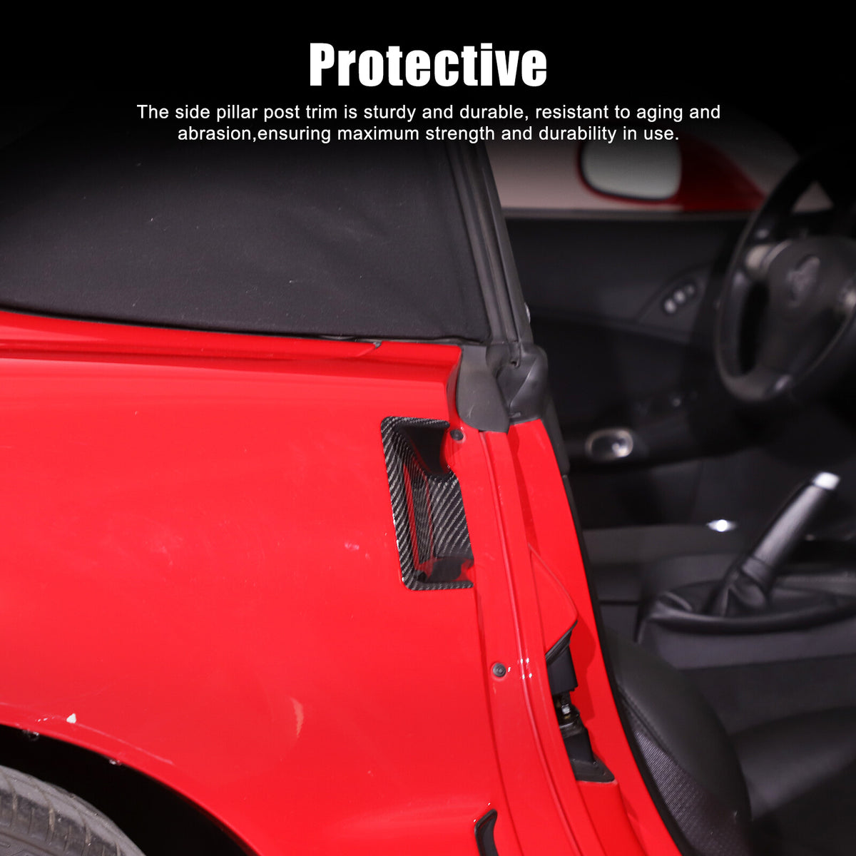 Real Carbon Fiber Exterior Door Handle Bowl Trim Cover for Corvette C6 2005-13 19