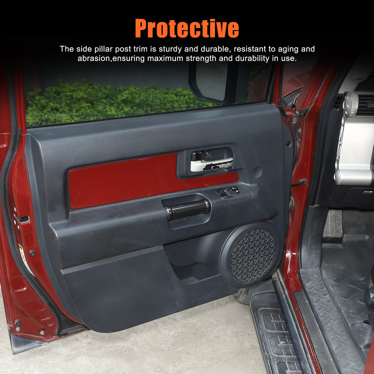 Carbon Fiber ABS Inner Door Handle Cover Trim For Toyota FJ Cruiser 2007-2021 13