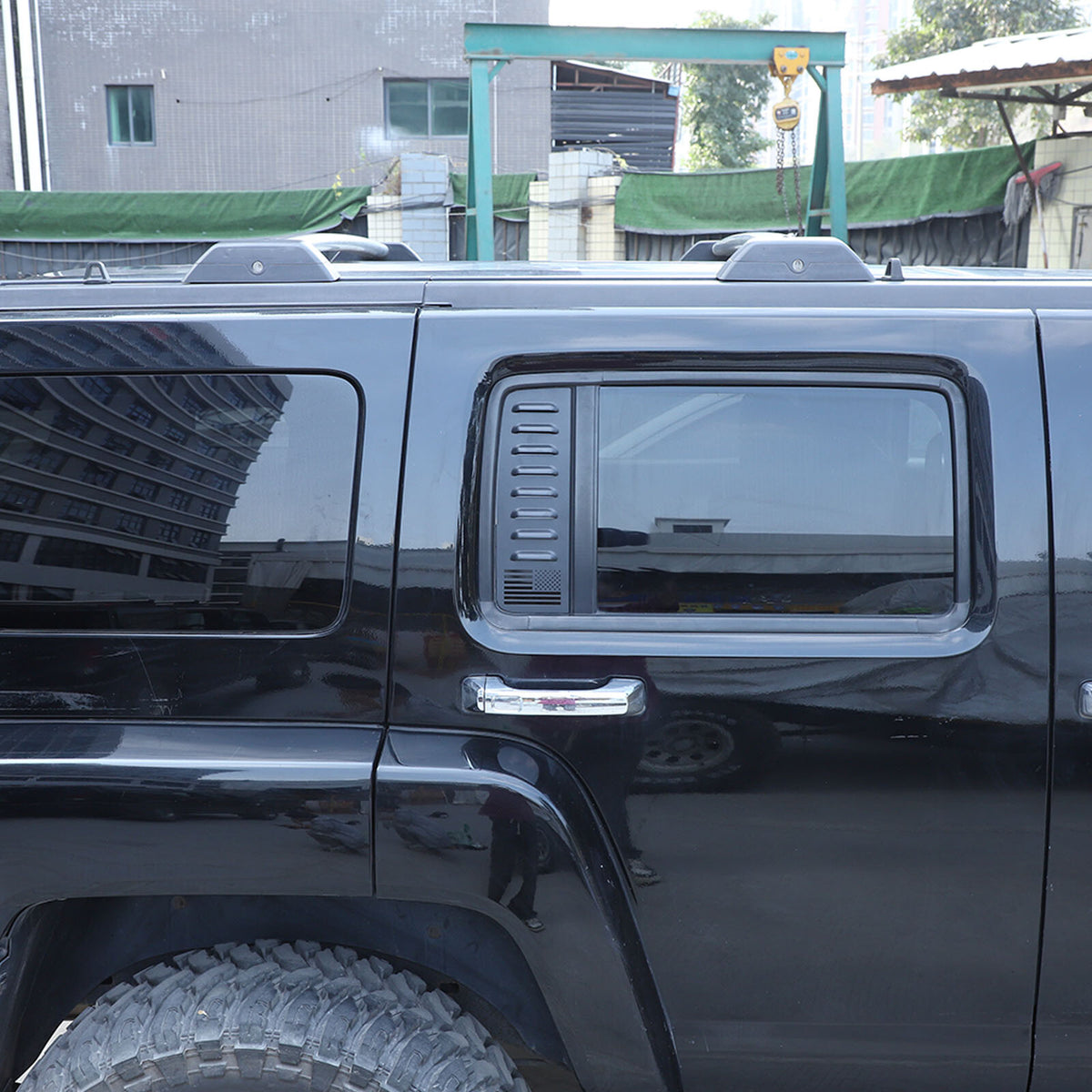 Alloy Rear Door Window Honeycomb Pillar Post Cover Trim For Hummer H3 2005-09 US 9