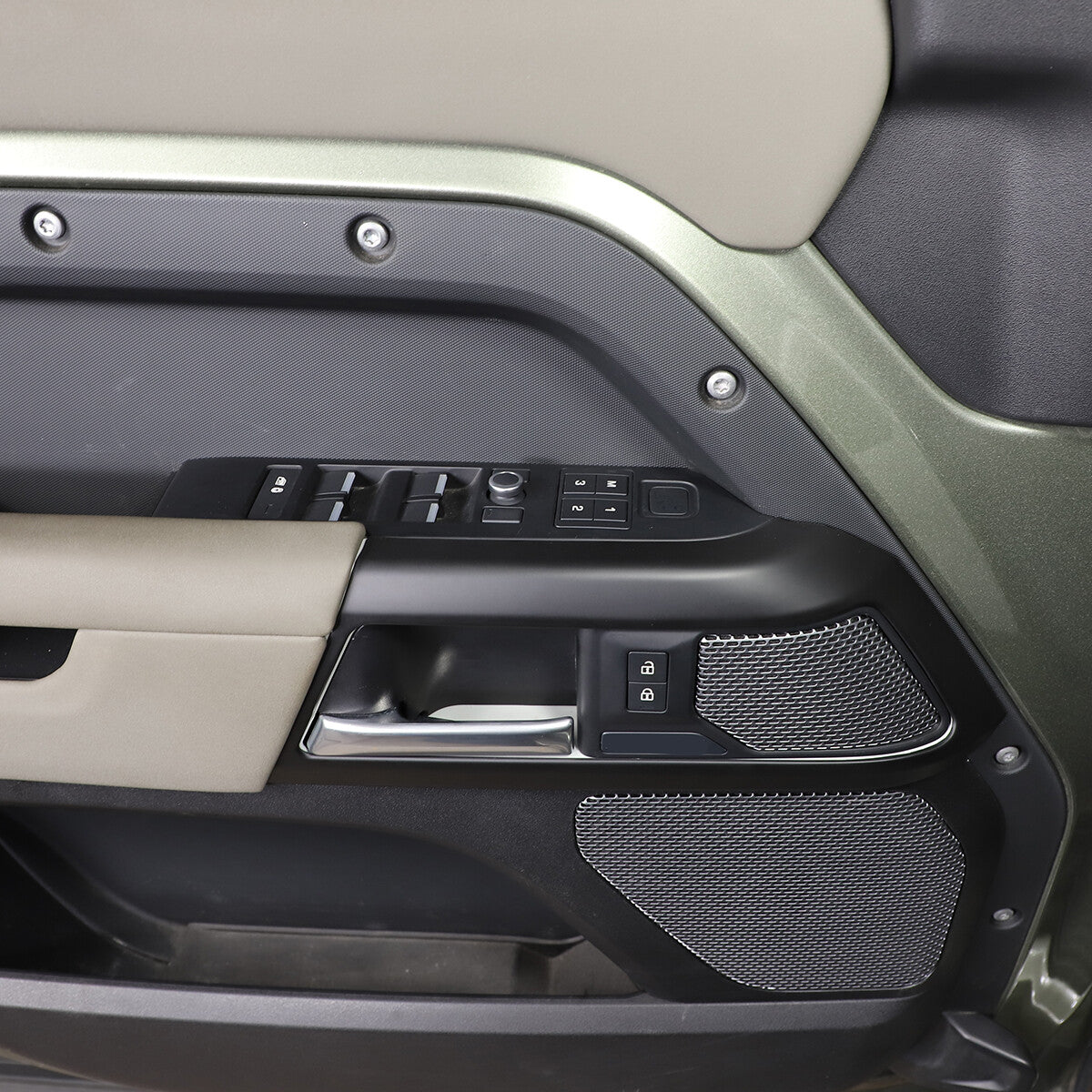 Matte Black Inner Door Handle Trim Cover For Land Rover Defender 110 2020-23 9