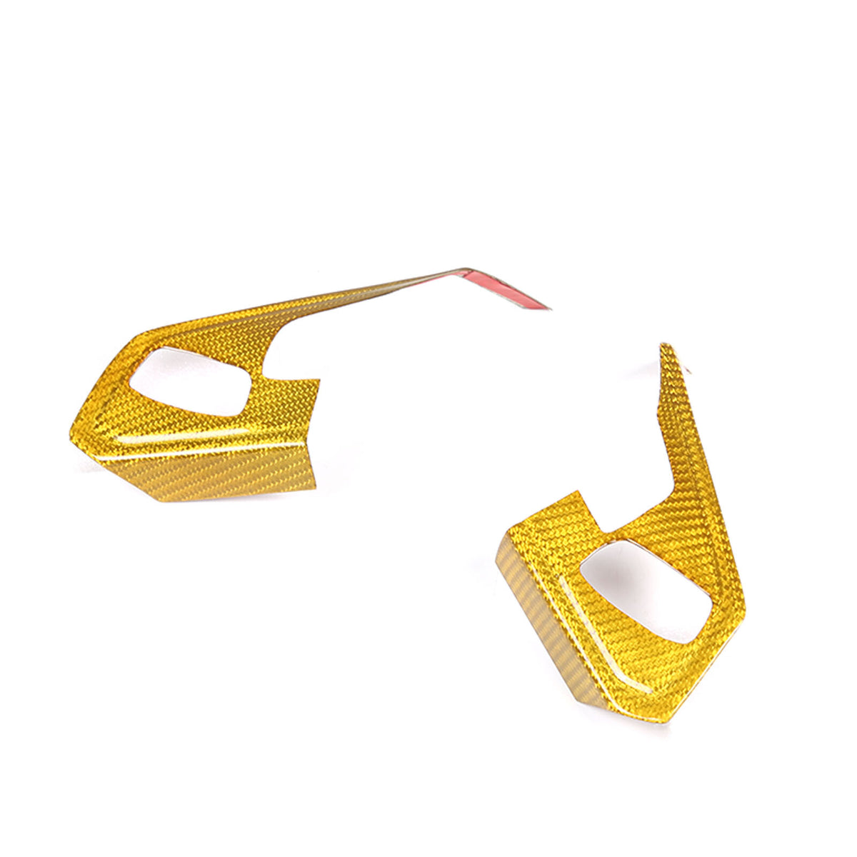 Yellow Carbon Fiber Steering Wheel Button Cover Trim For Corvette C8 20-26 7