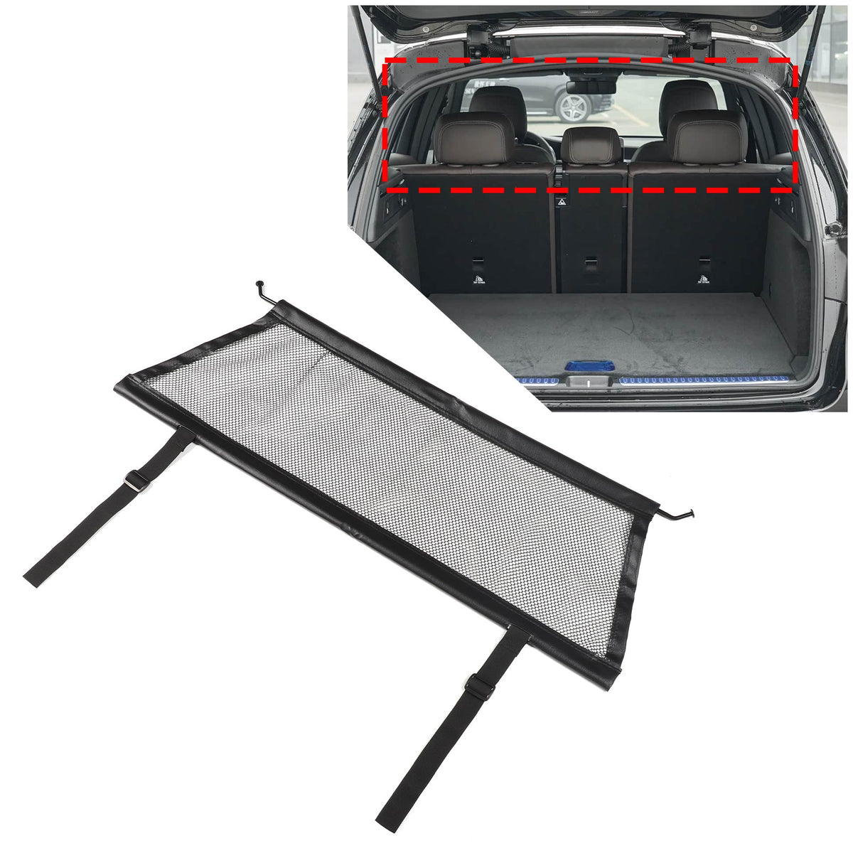 Rear Trunk Cargo Organizer Isolation Cargo Net For Benz GLC X253 2016-2022 12