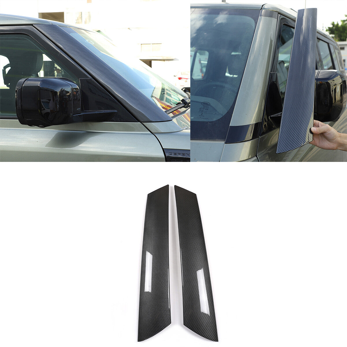 Windshield A Pillar Trim Exterior Molding Garnish For Land Rover Defender 20-22 1