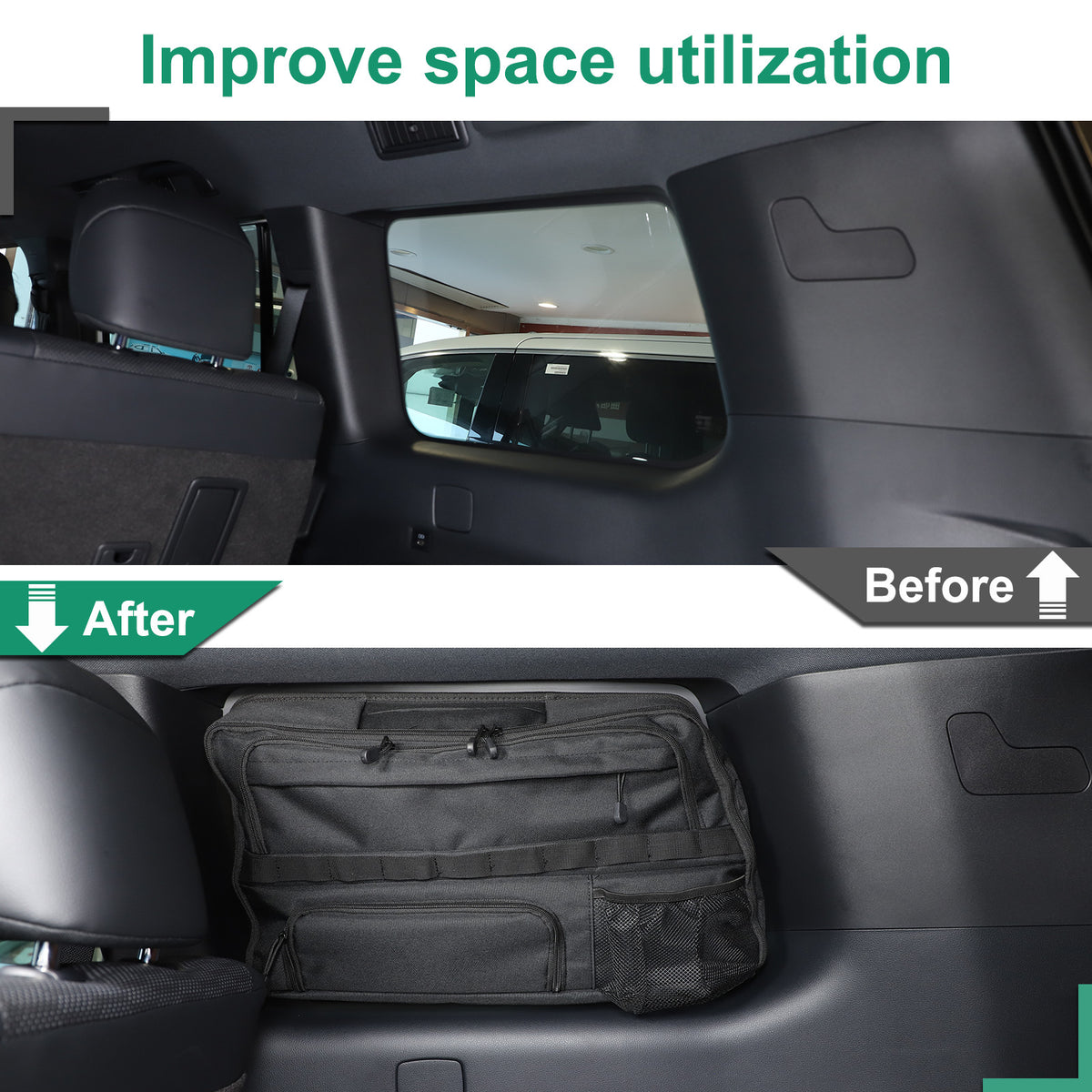 Car Trunk Left & Right Side Window Storage Bag For Lexus GX550 2024-2025 12
