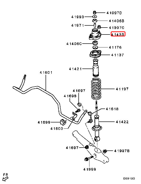 Mitsubishi OEM Rear Shock Absorber Insulator 4140A505 for Lancer Evolution 3