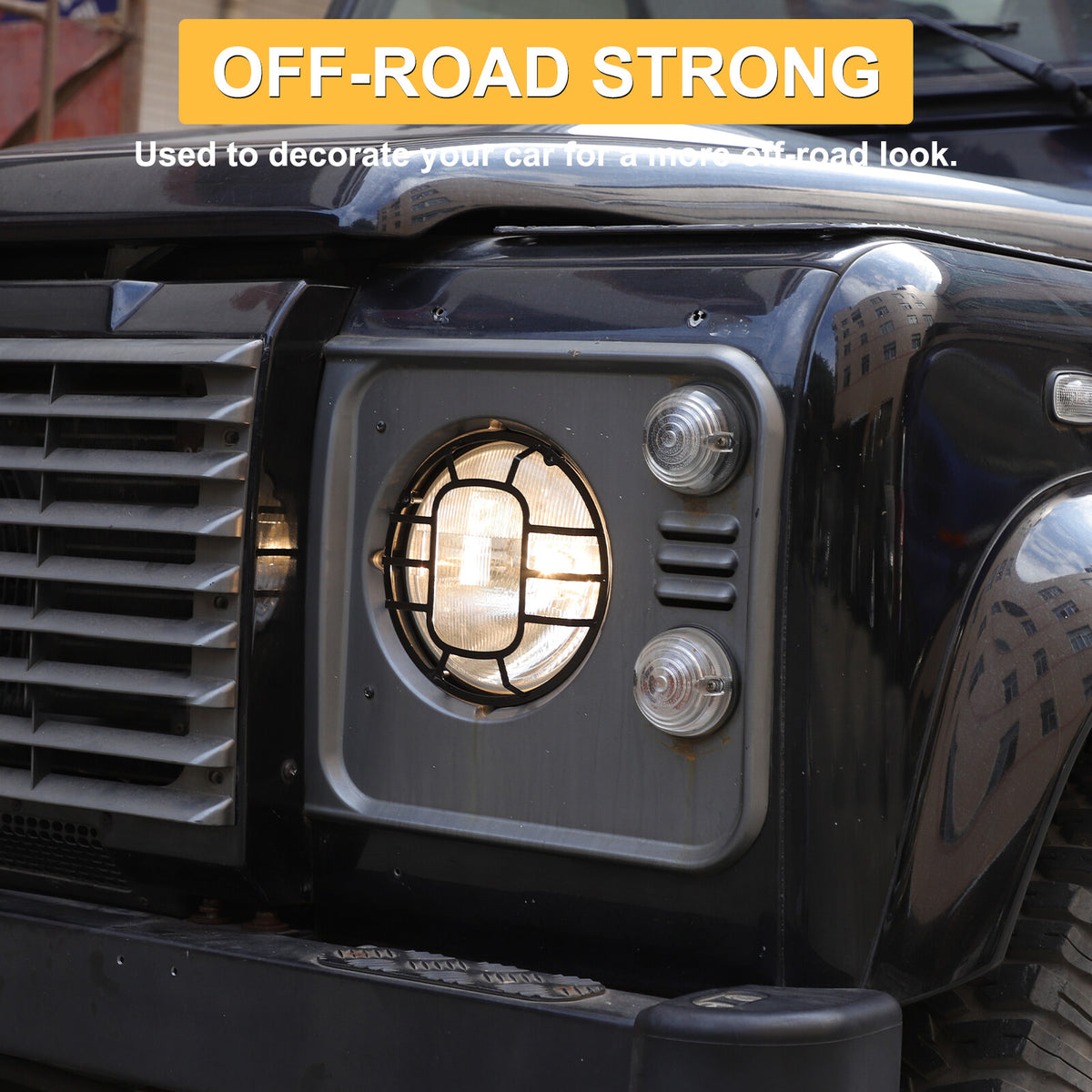 Front Lamp Headlight Cover Guard Net Trim For Land Rover Defender L316 2004-19 23
