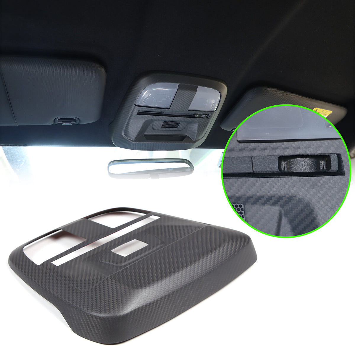 Matte Real Carbon Fiber Reading Light Cover Trim for Toyota 86/Subaru BRZ 22-24 2
