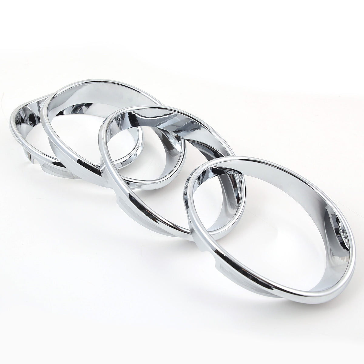 4Pcs Silver ABS Tail light Lamp trim ring Frame Bezel For Corvette C6 2005-13 US 16