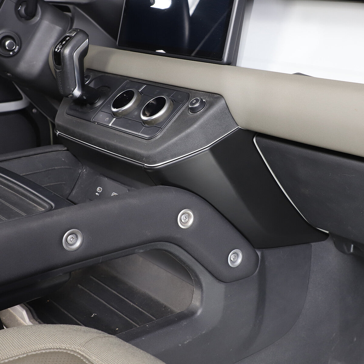Matte Black ABS Center Console Knee Side Cover For Land Rover Defender 2022-23 5