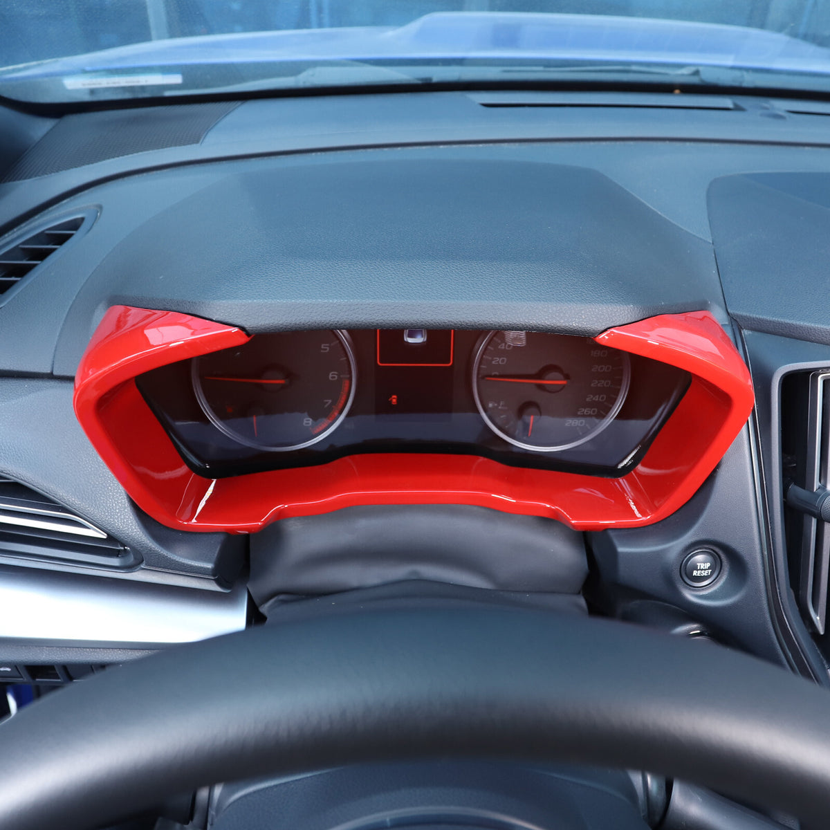 ABS Red Dashboard Instrument Tachometer Frame Trim Cover For Subaru WRX 2022-23 6
