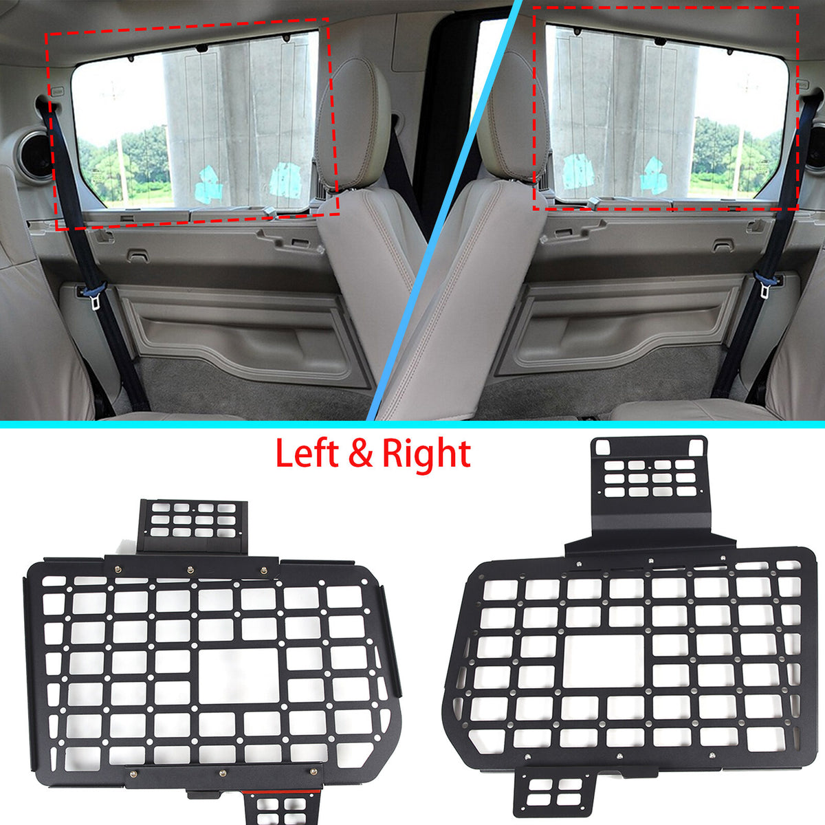 Rear Side Window MOLLE Storage Flank Panel For Land Rover Discovery LR3 LR4 L319 1