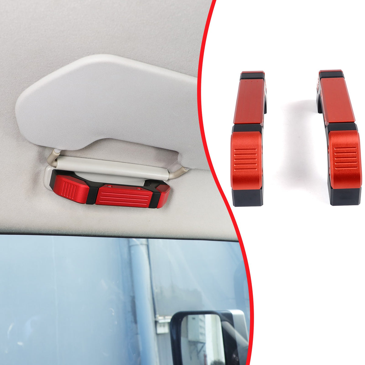 Replacement Mecha Black Red Alloy Roof Handle For Toyota FJ Cruiser 2007-21 US 10