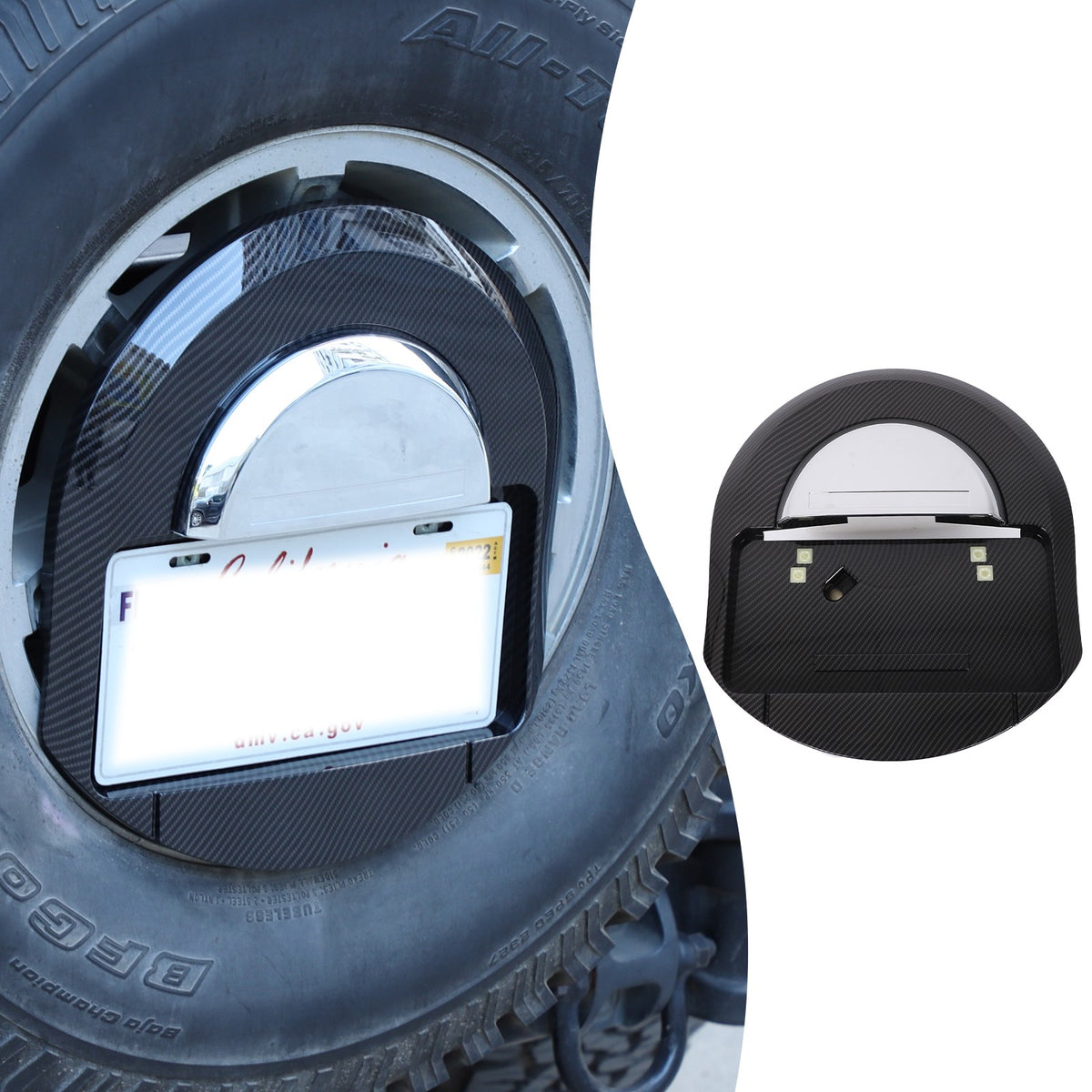 Carbon Fiber Spare Tire License Plate Bracket OE:25782333 For Hummer H2 03-09 US 8