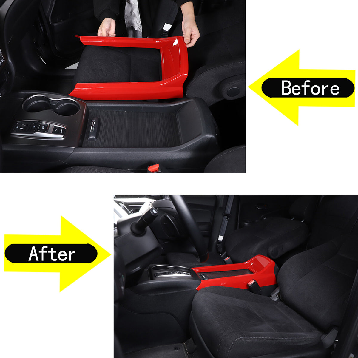 ABS Red Center Console Armrest Box Side Panel Trim for Honda Pilot 2015-22 3