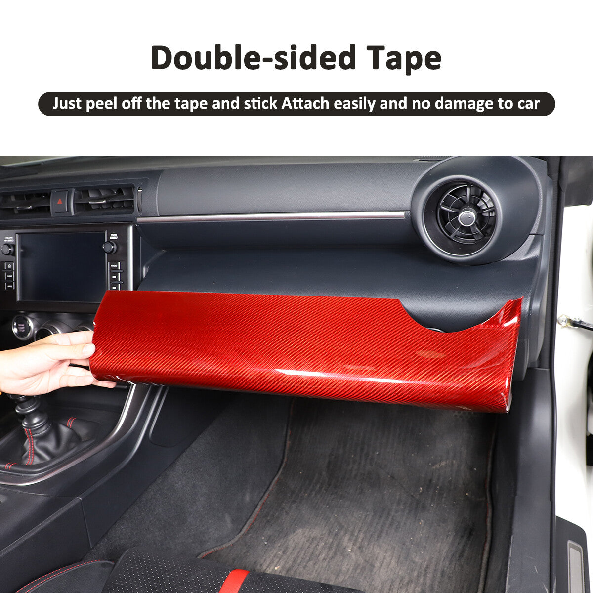Red Real Carbon Fiber Interior Center Console Trim Set Kit For Subaru BRZ 22+ 65