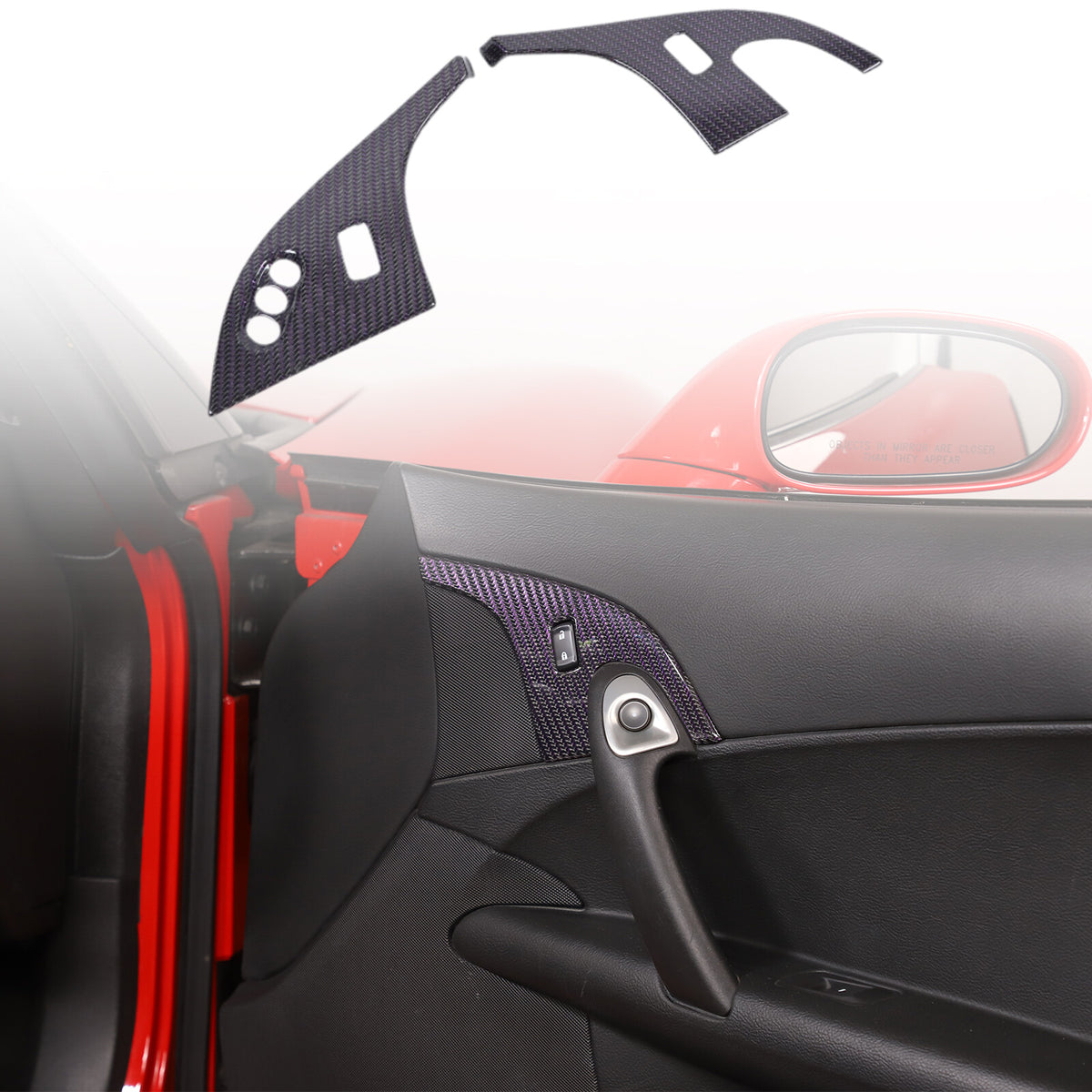 Real Carbon Fiber Children Lock Button Frame Trim For Corvette C6 2005-2013 5