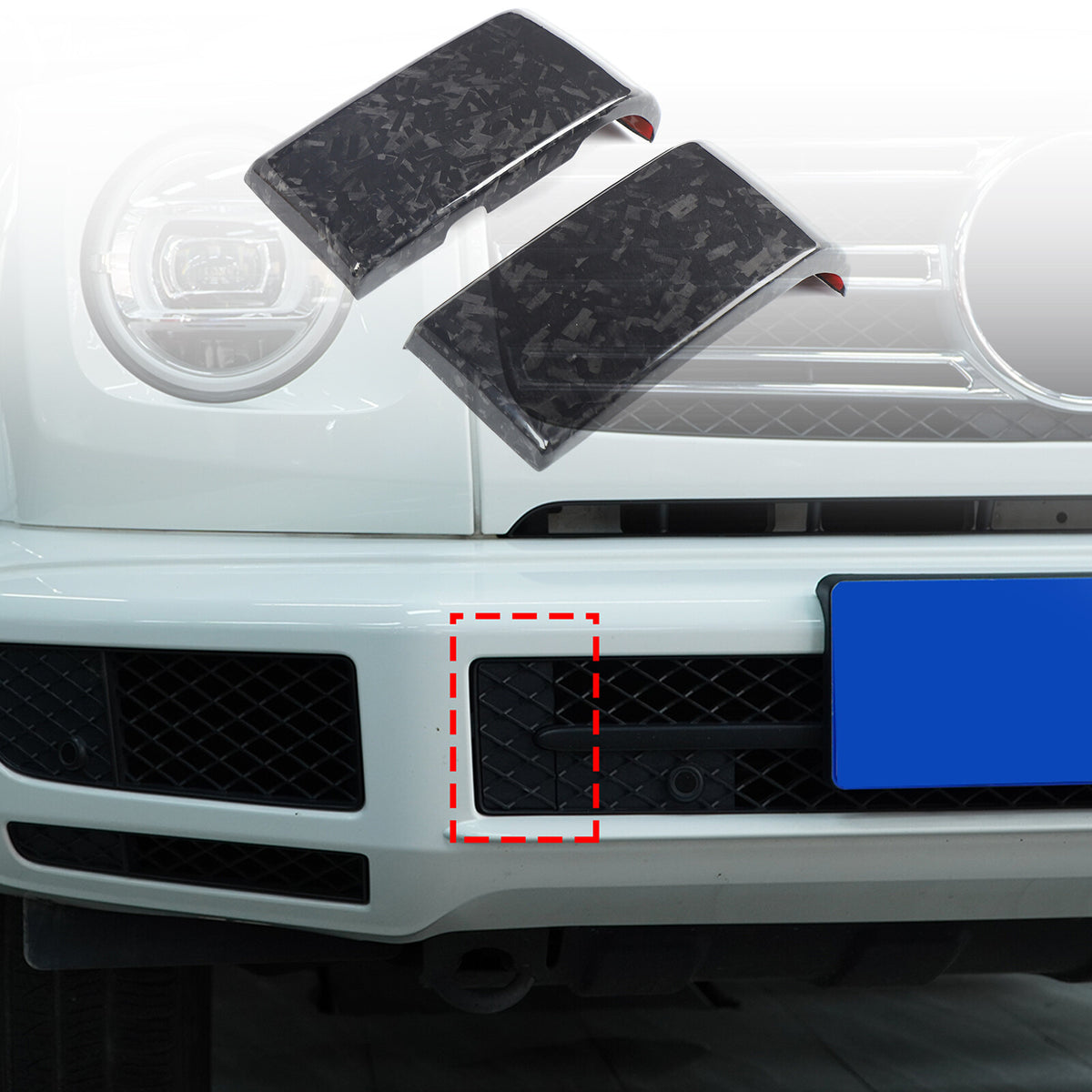 Forged Real Carbon Fiber Front Bumper Cover Trim For Benz G-Class G550 G63 19-24 1