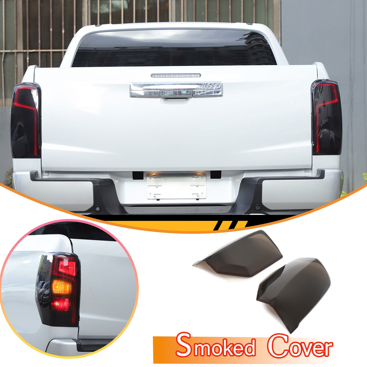 ABS Transparent Smoked Black Gray Tail Light Cover For Mitsubishi L200 2019+ 1