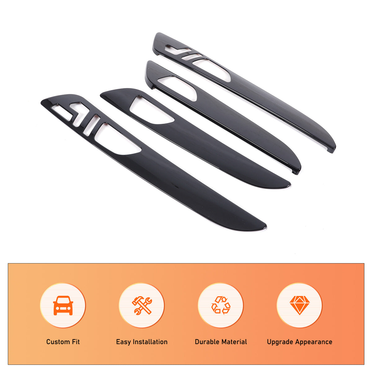 Glossy Black Car Interior Door Panel Cover Trim For Benz GLE GLS ML GL 13-19 US 10