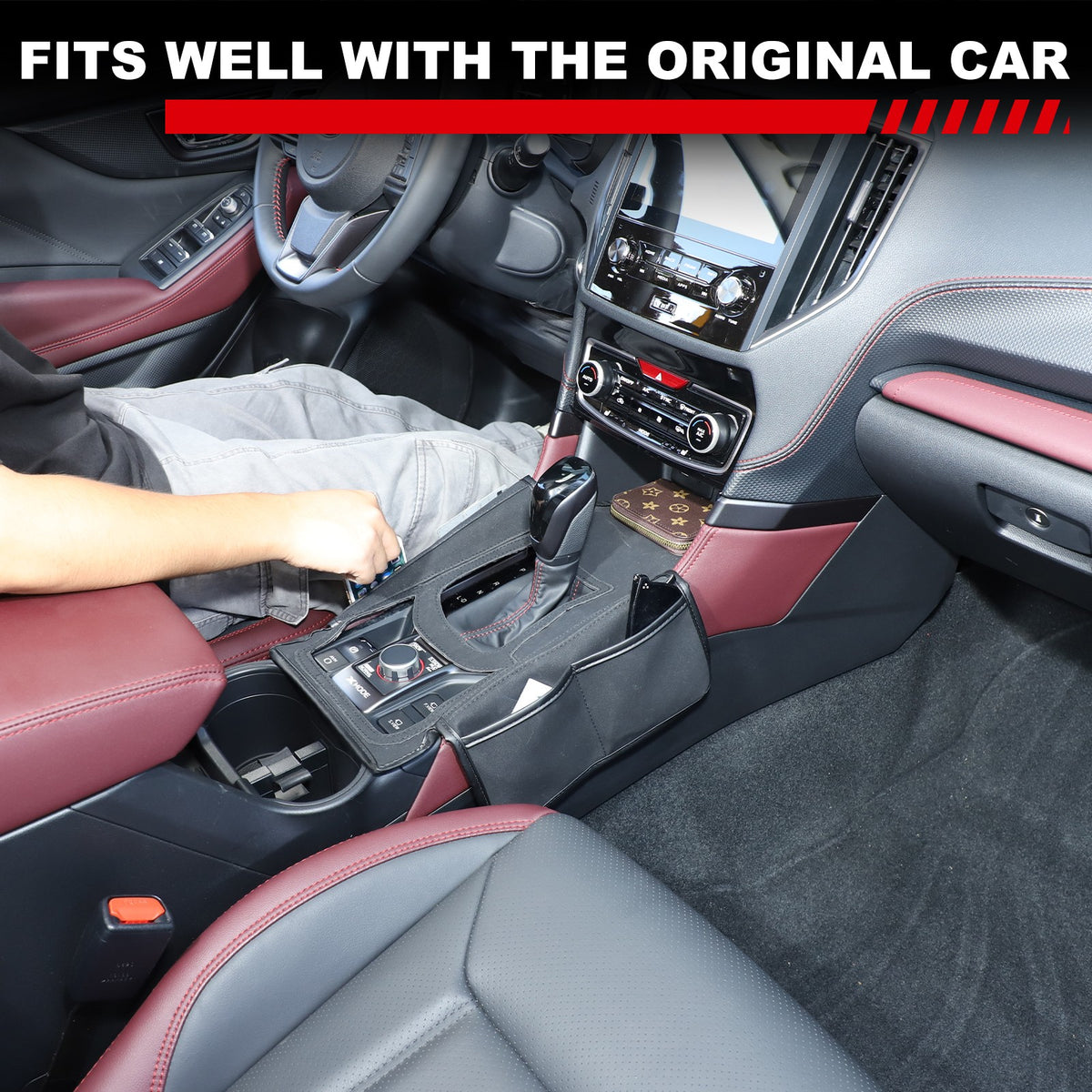 Suede Cloth Center Console Gear Shift Trim Cover For Subaru Forester SK 19-24 US 7
