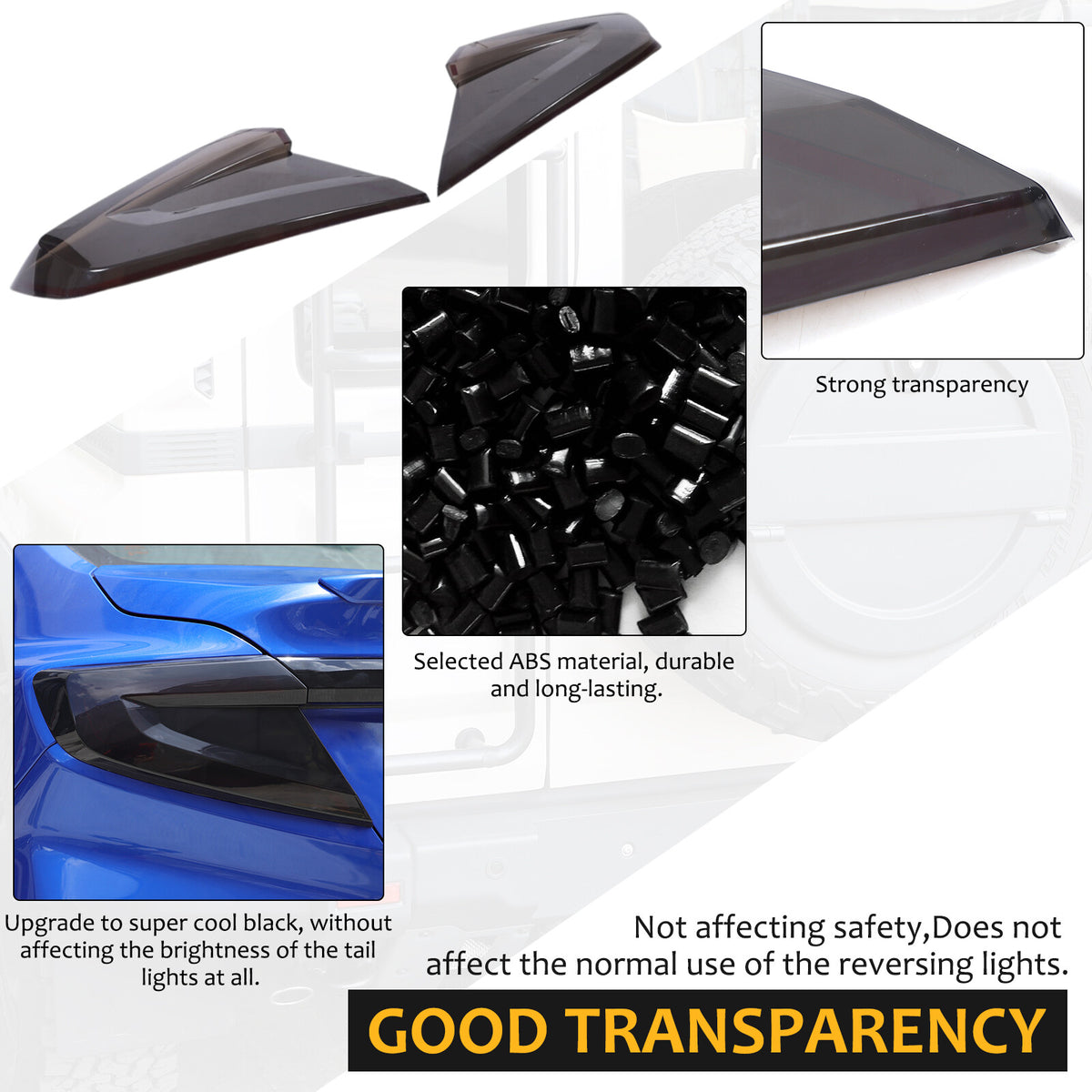 Smoked Tail Light Cover Rear Light Guards Trim Set For Subaru WRX 2022-2024 7