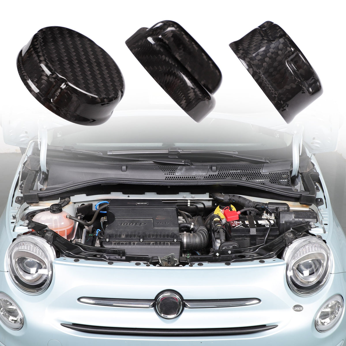 Real Carbon Fiber Engine Oil Filler Cap Trim For Fiat 500 Abarth 595 695 312 16+ 8