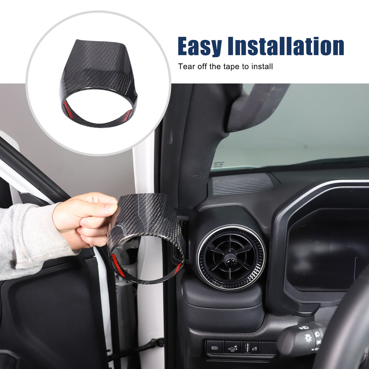 Real Carbon Fiber Side Air Outlet Trim for Toyota Land Cruiser Prado LC250 24+ 23