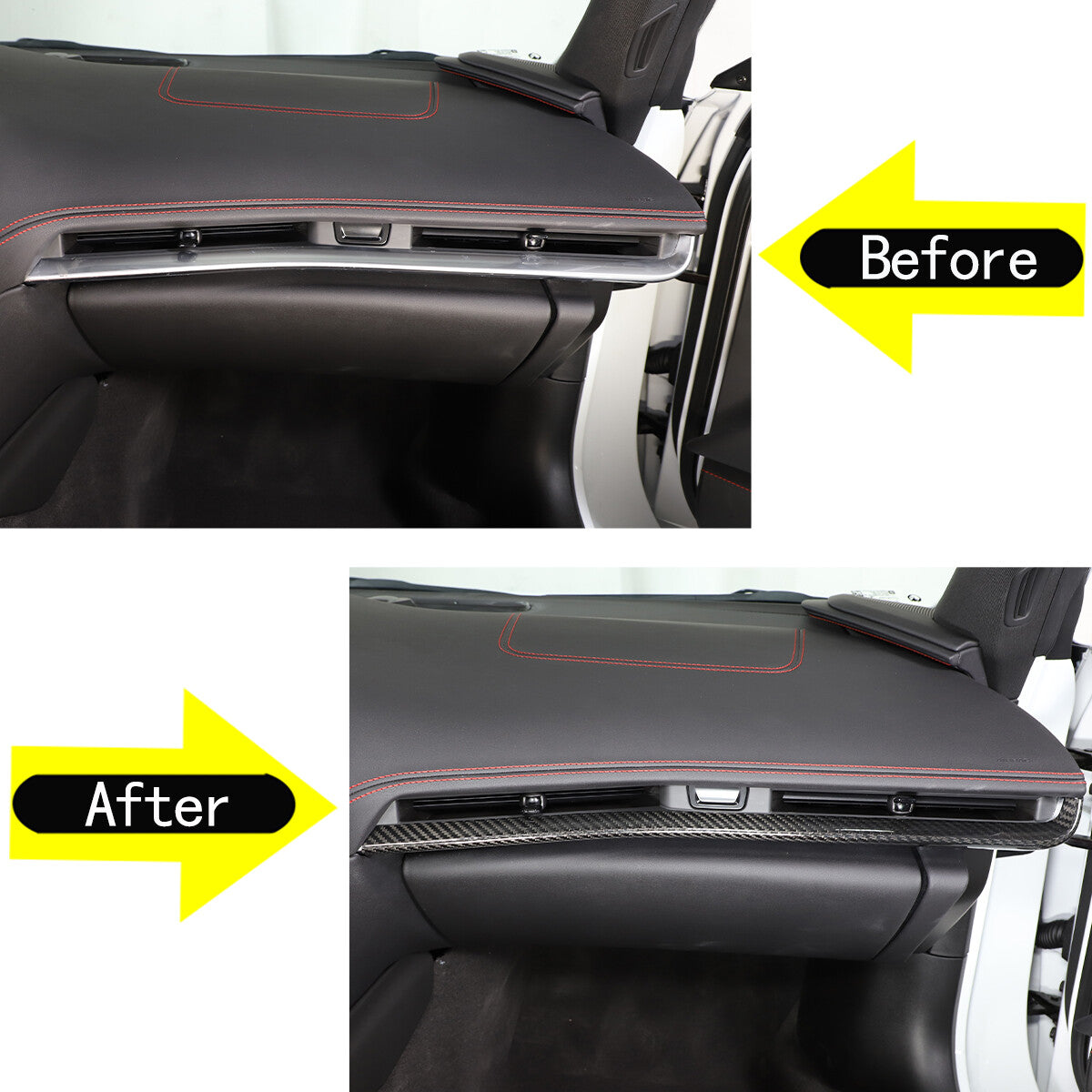 3PCS Real Carbon Fiber Console Dashboard Panel Trim For Corvette C8 Z51 2020-25 11