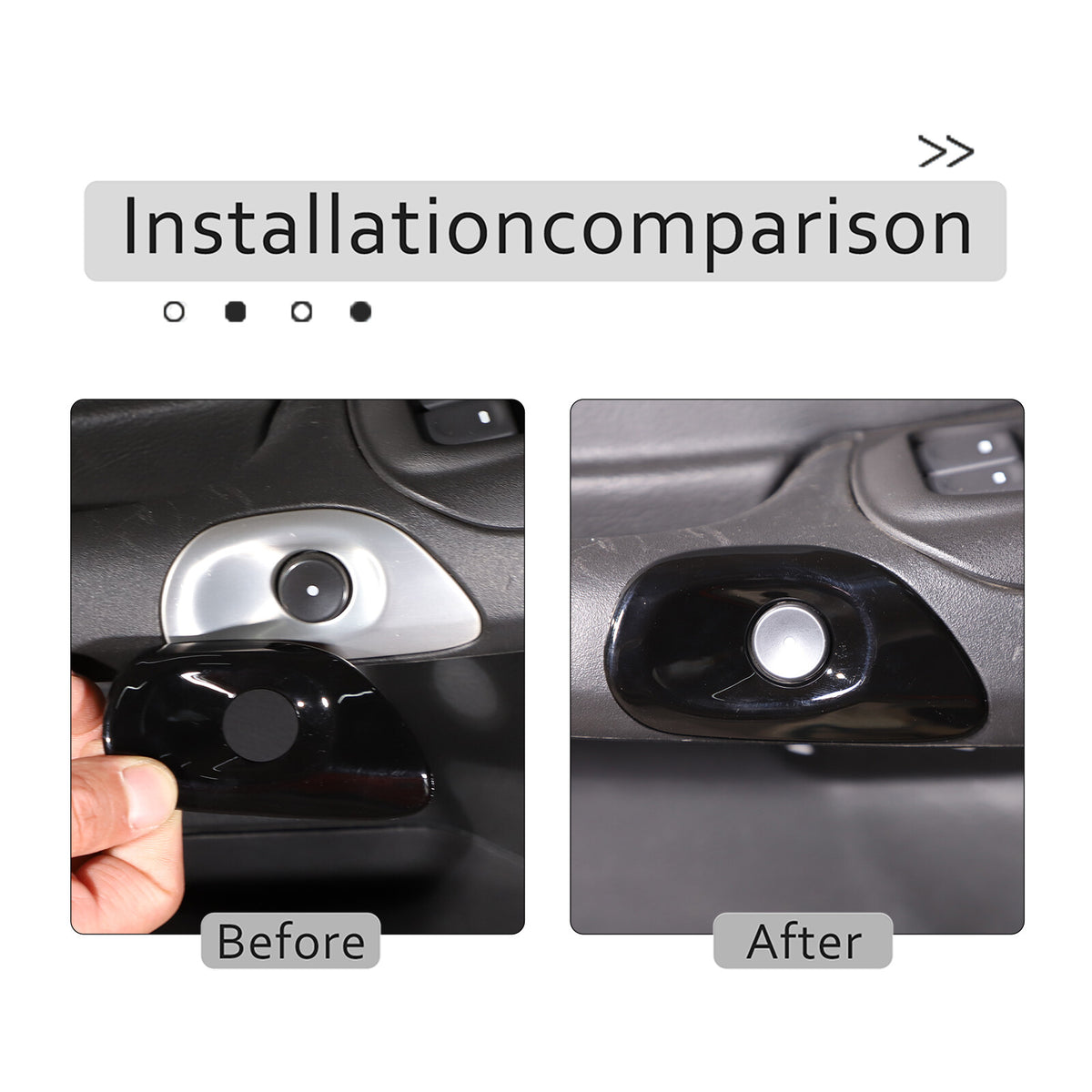 Glossy Black ABS Window Lift Button Trim Frame Cover Set For Corvette C6 2005-13 3