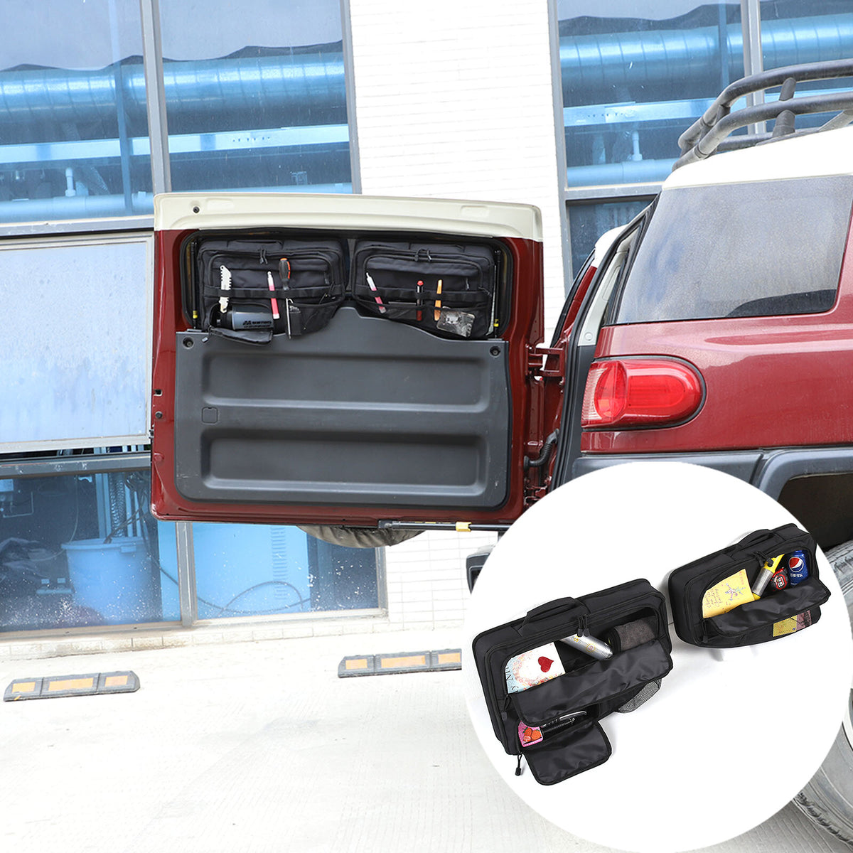 Tailgate Rear Door Cargo Trunk Storage Bag Organizer For Toyota FJ Cruiser 07-21 8