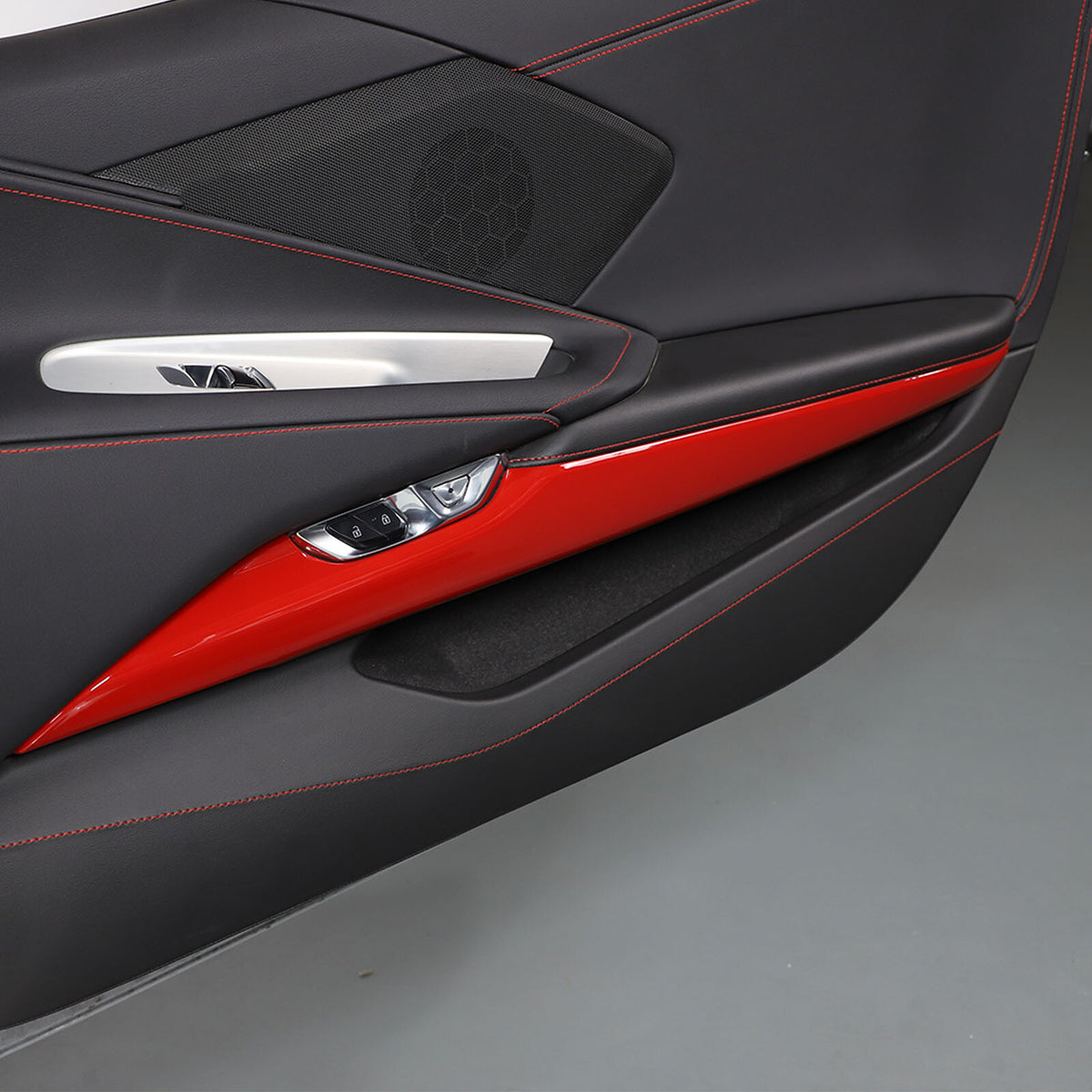 Red Full Interior Set Dash Panel Decor Cover Trim Kit For Corvette C8 2020-25 - Variants 1-5 5