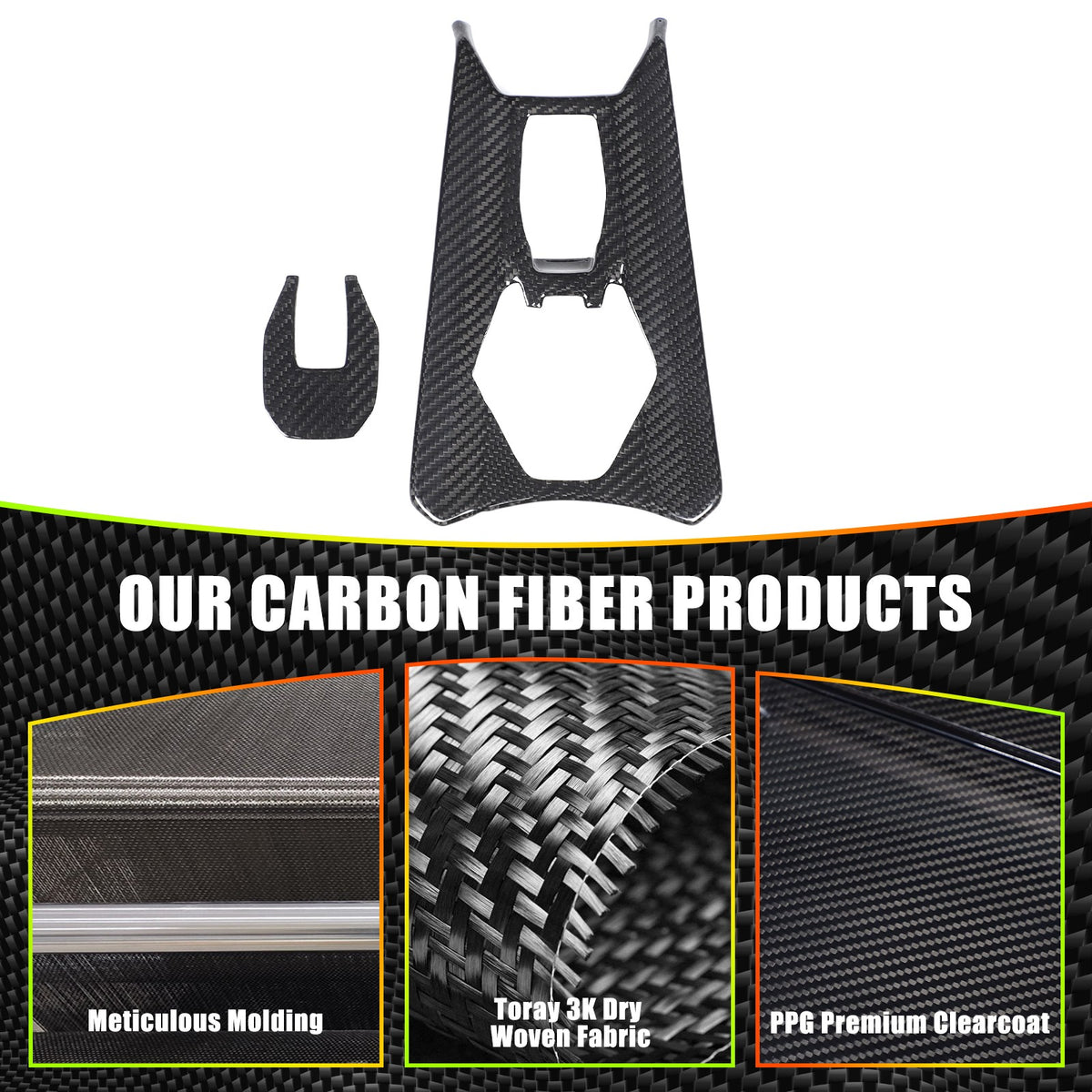 Real Carbon Fiber Center Console Trim For Lamborghini Huracan 580/610 2014-21 5