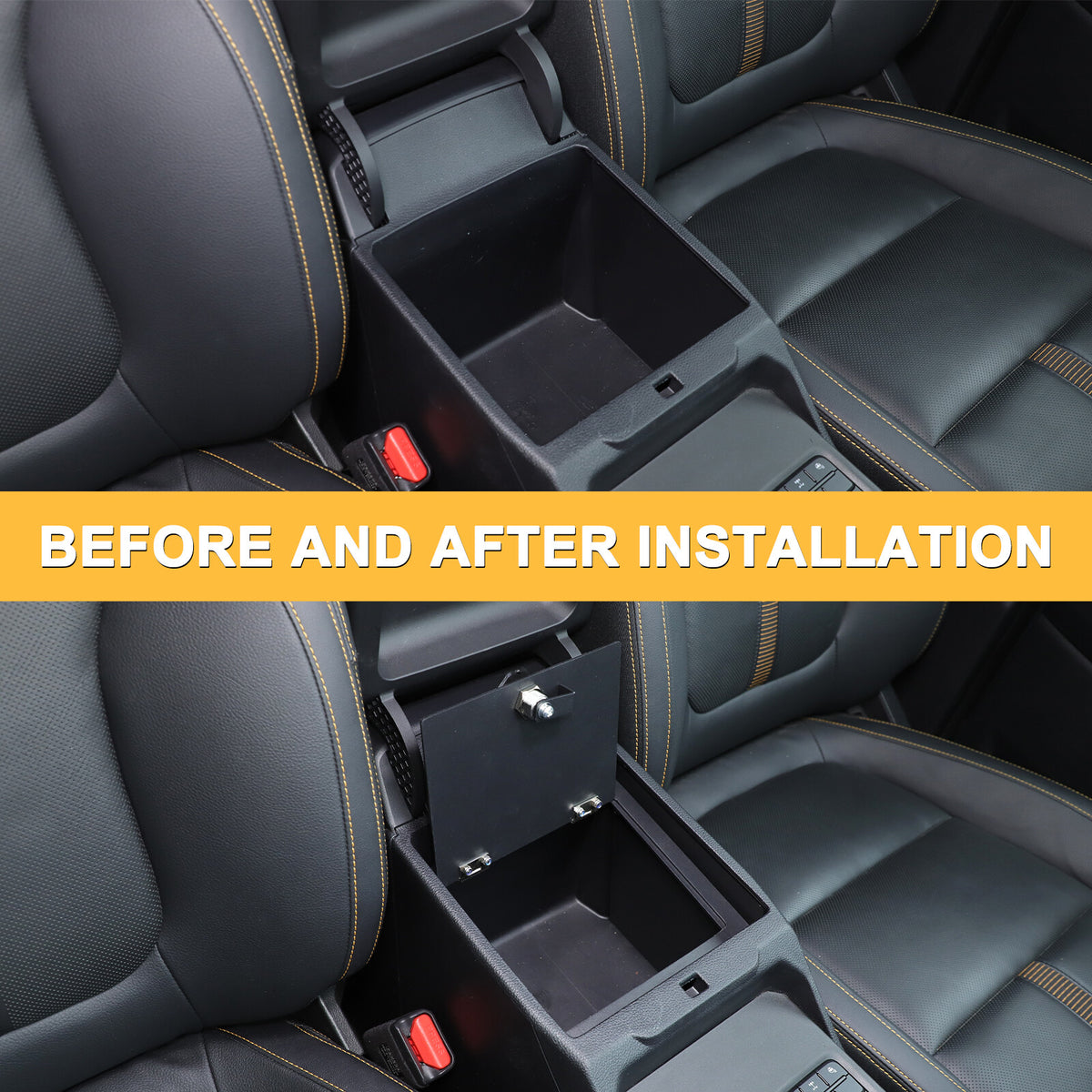 Center Console Safe GUN Armrest Storage Lock Box Tray For Ford Ranger T9 23+ US 22