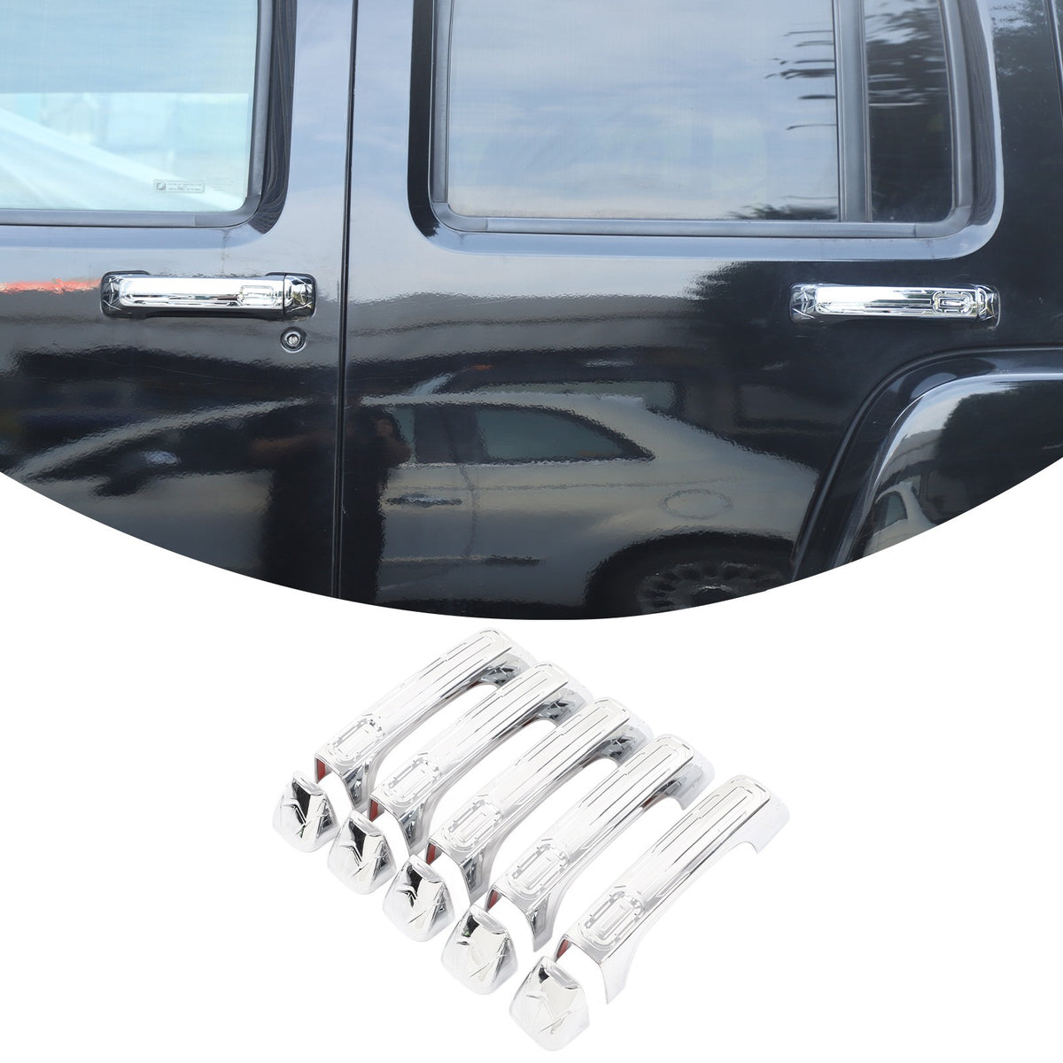 8PCS ABS Chrome Door Handle Cover Trim Shell Cover For Hummer H3 2005-09 US 3