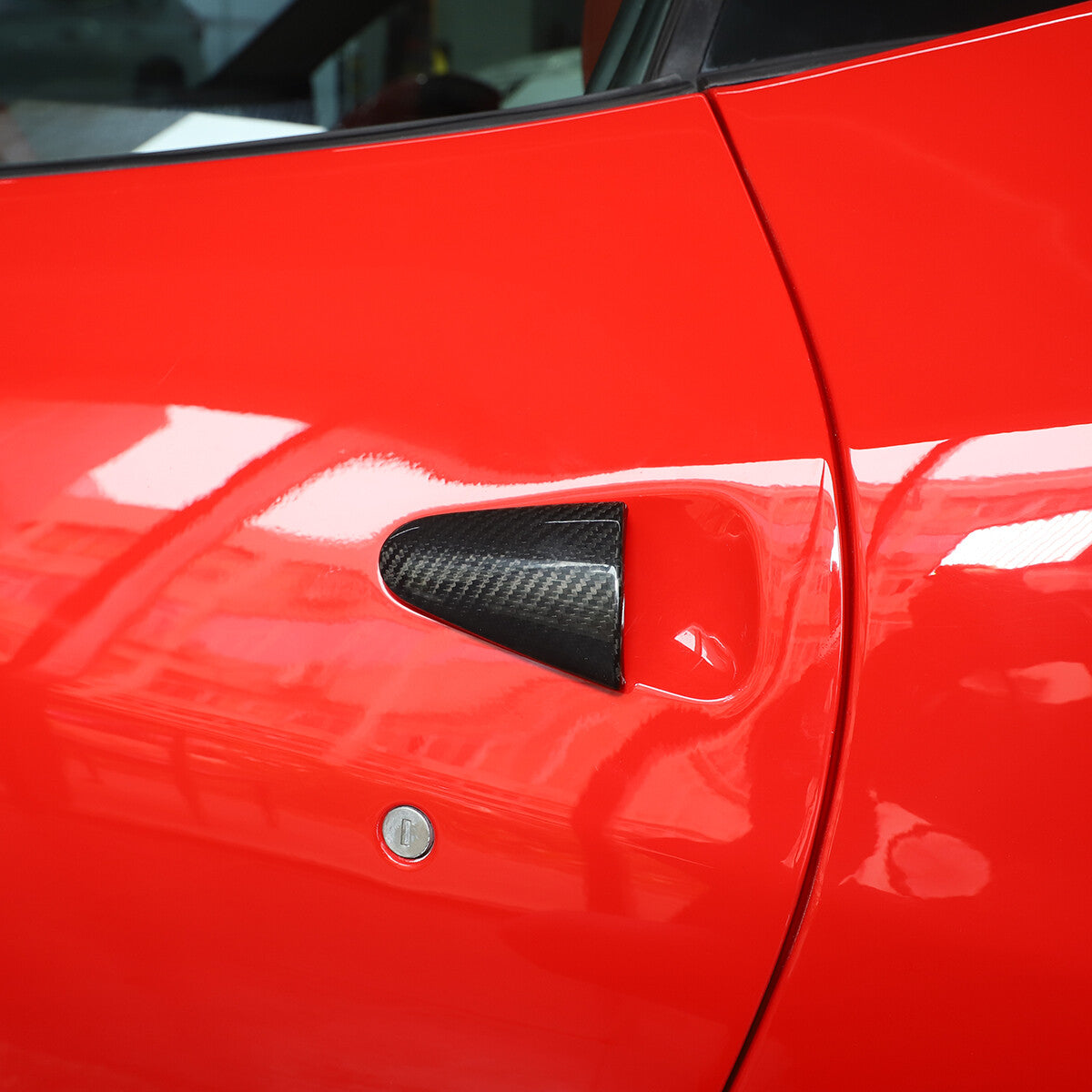 Real Carbon Fiber Exterior Handle Cover Trim Decor For Ferrari 458 2011-2016 3