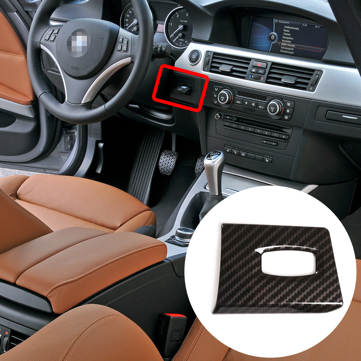 Carbon Fiber ABS Interior Decoration Cover Trim Kit For BMW 3 Series E90 2005-12 - Variants 11-15 24