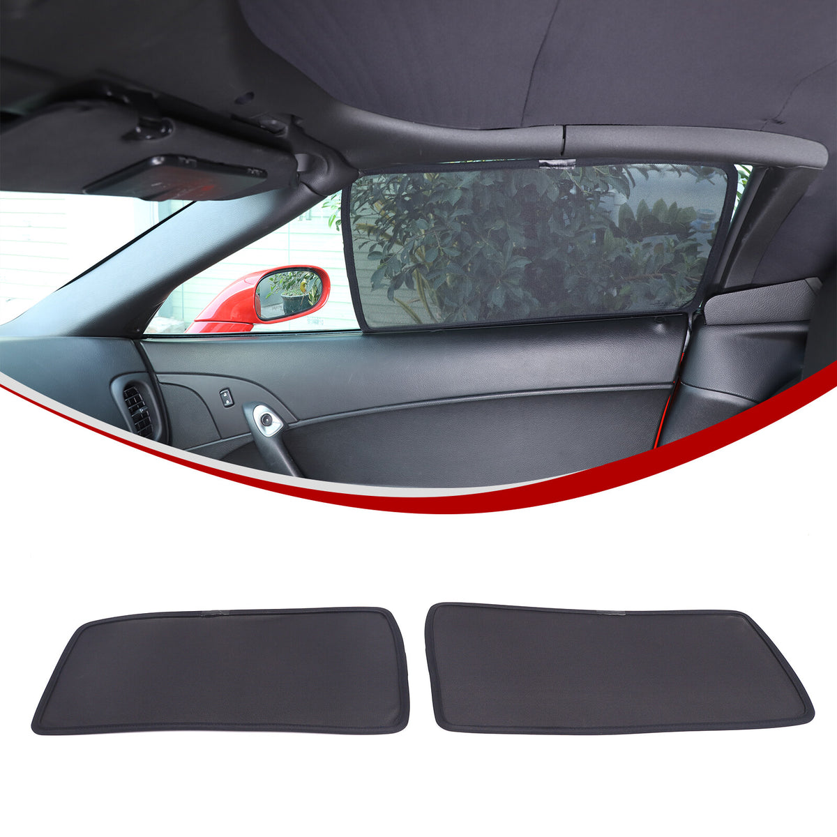 Car Window Screen Sun Shade Mesh Cover Windshield For Corvette C6 2005-2013 9