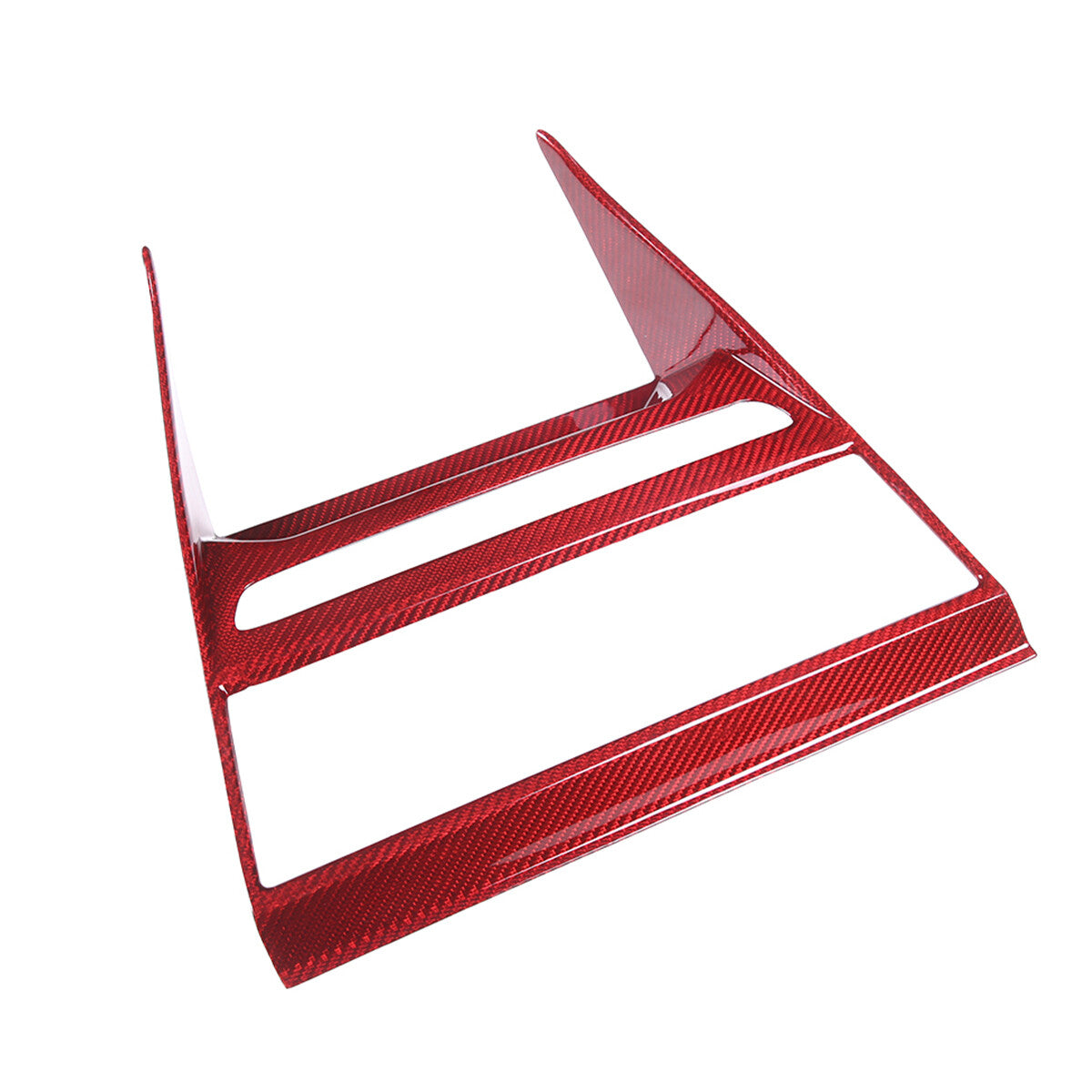 Red Carbon Fiber Interior CD Panel Decor Cover Trim For BMW 8 Series 2019-22 5
