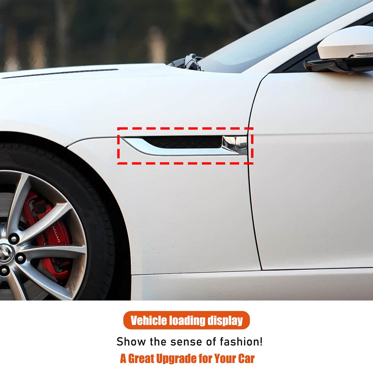 Sport Red ABS Side Fender Vent Frame Trim For Jaguar F-TYPE X152 2013-2020 7
