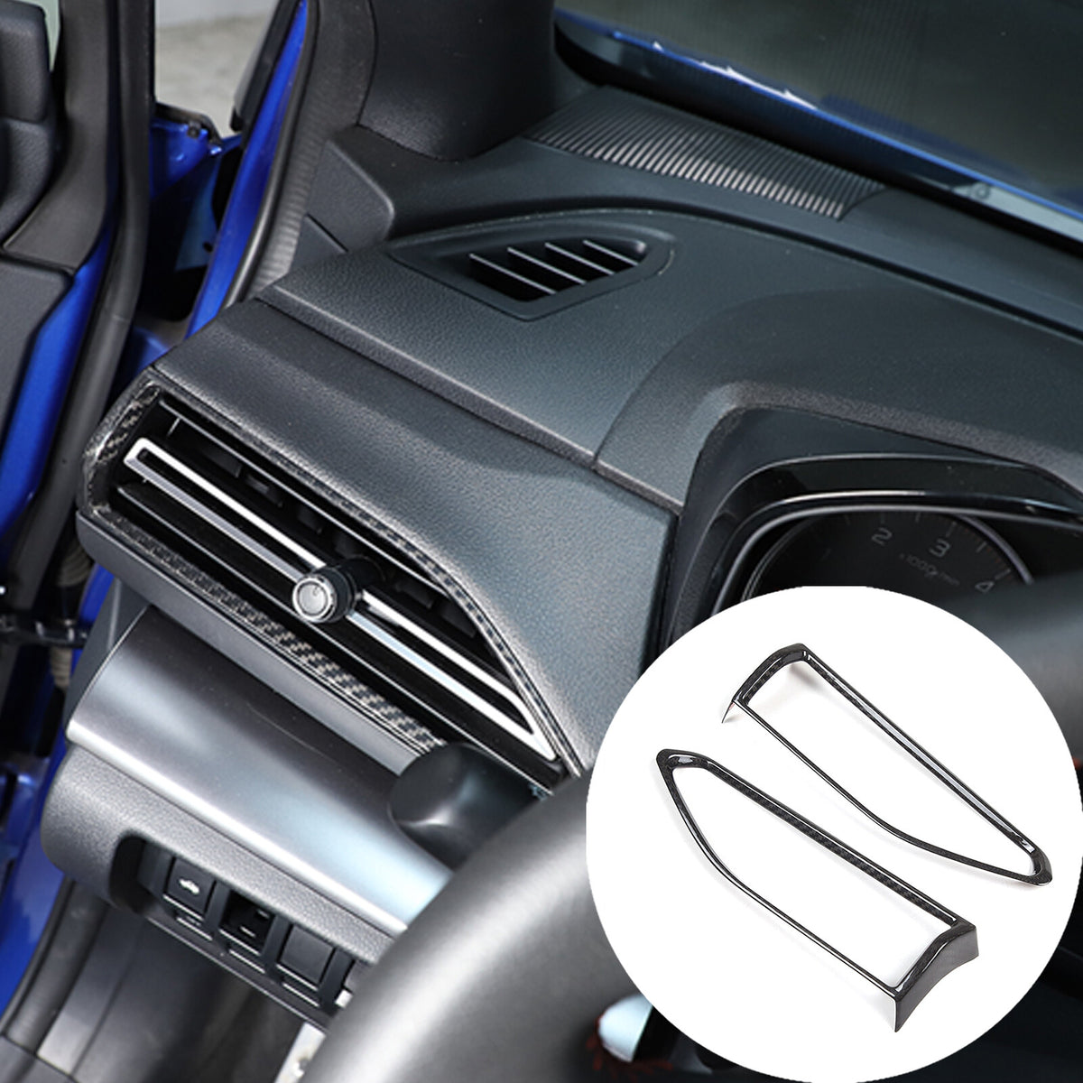 Real Carbon Fiber Interior Side Air Vent Outlet Cover For Subaru WRX VB 22-24 2