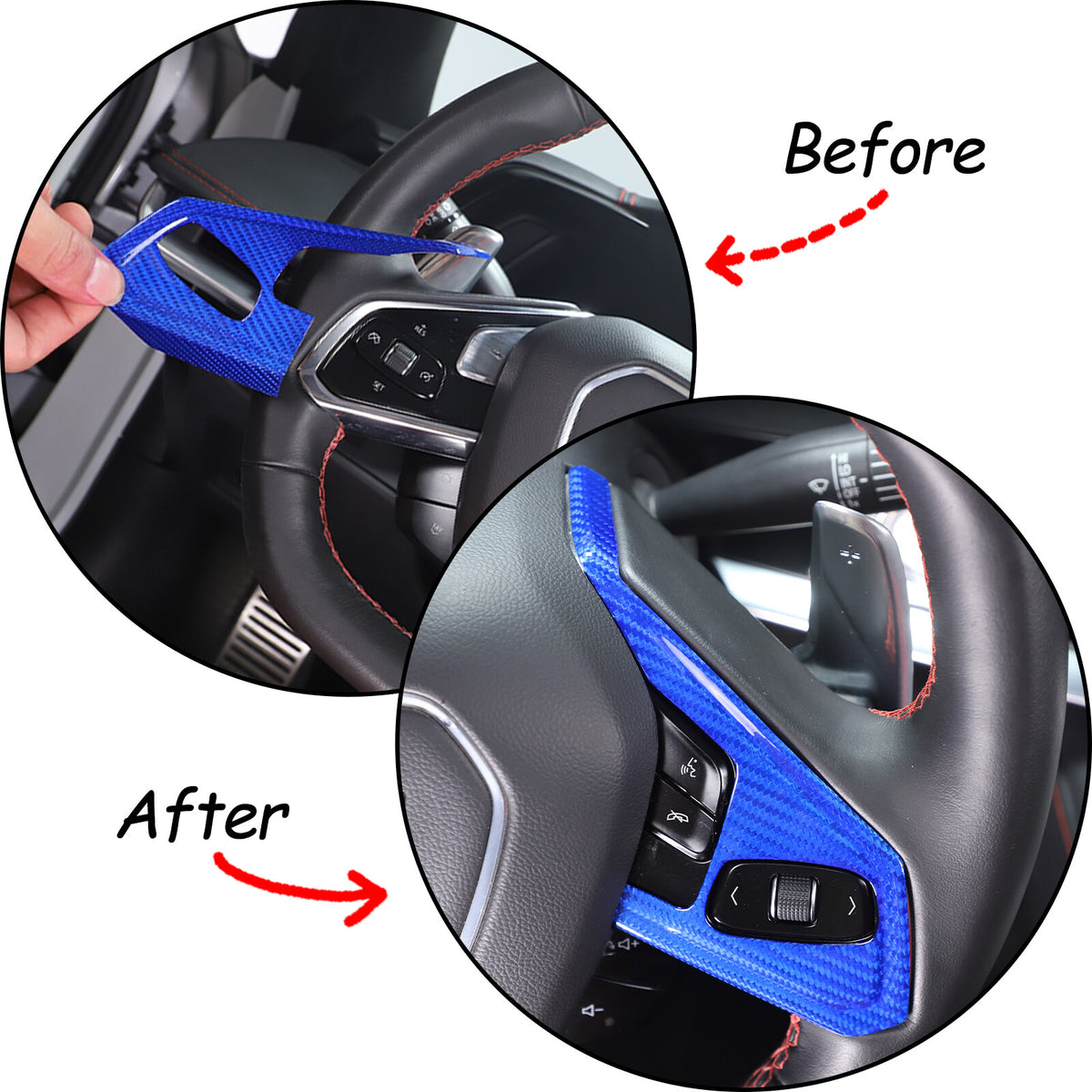 Real Carbon Fiber Steering Wheel Button Trim Cover For Corvette C8 2020-2026 - Variants 1-5 34