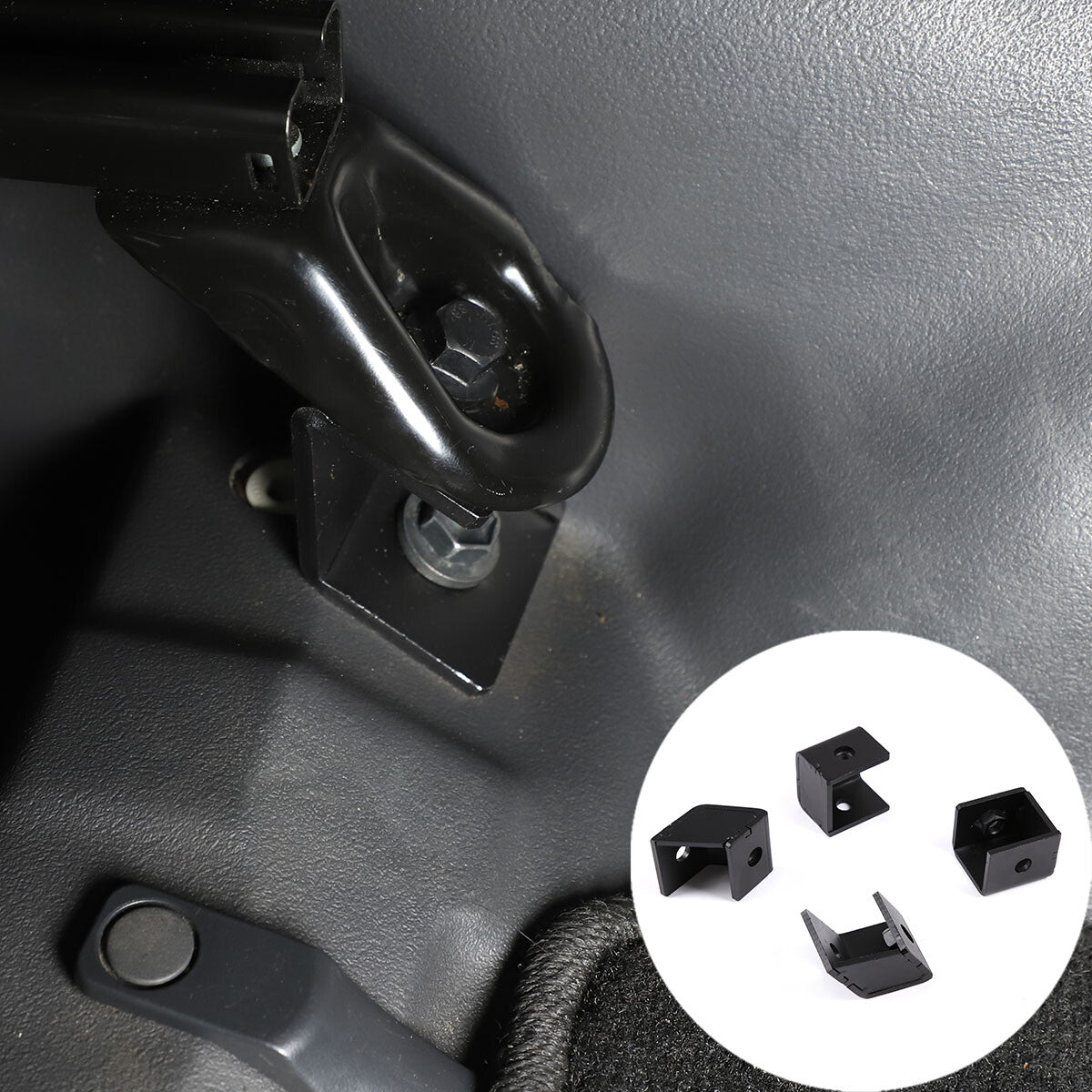 For Toyota FJ Cruiser 07-21 Front Seat Heightening Bracket Black Metal 1