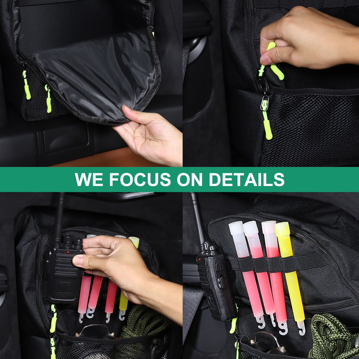 Black Rear Trunk Side Storage Bag Pockets Organizer For BMW X7 G07 2019-23 13