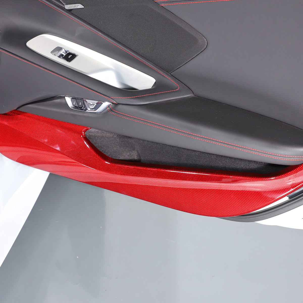 Red Real Carbon Fiber Full Interior Set Decor Trim Kit for Corvette C8 20-25 - Styles 26-30 47