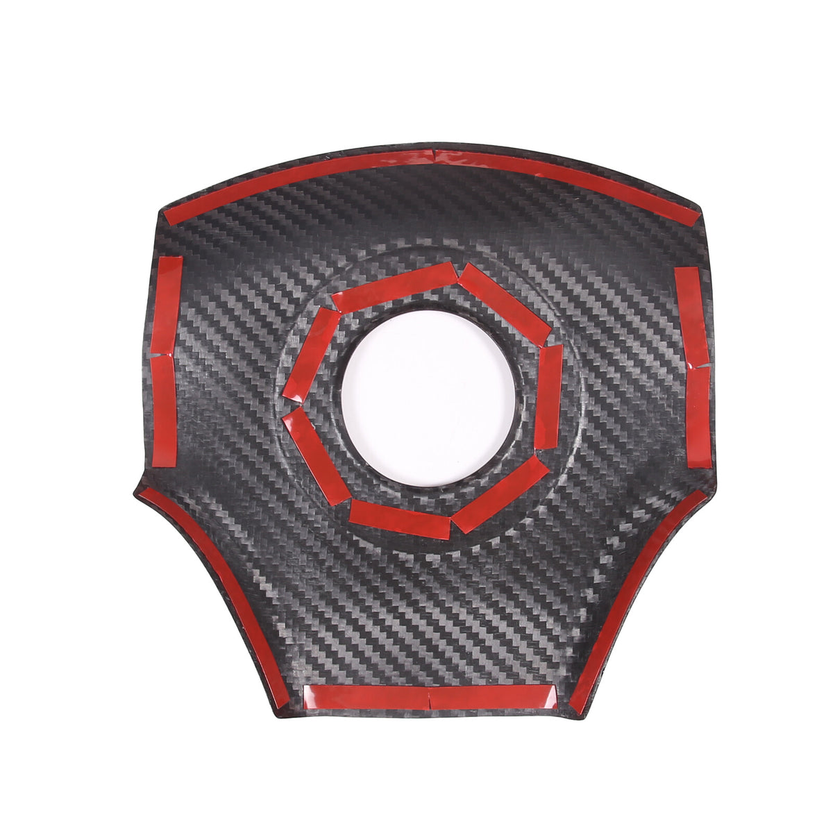 Red Real Carbon Fiber Steering Wheel Center Trim Sticker For Corvette C6 2005-13 6